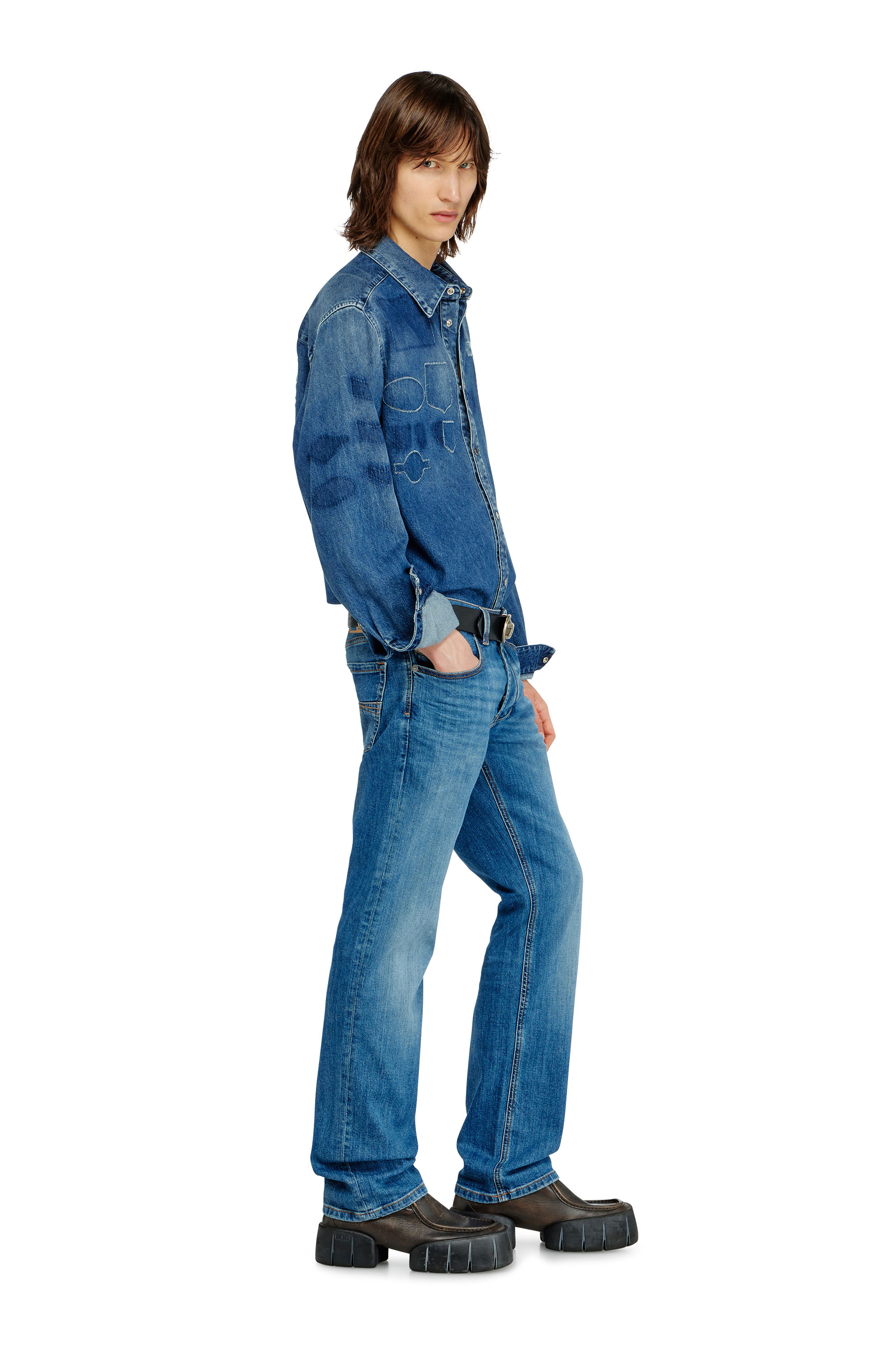 Diesel - Man's Regular Jeans 1985 Larkee 0KIAL, Light Blue - 4