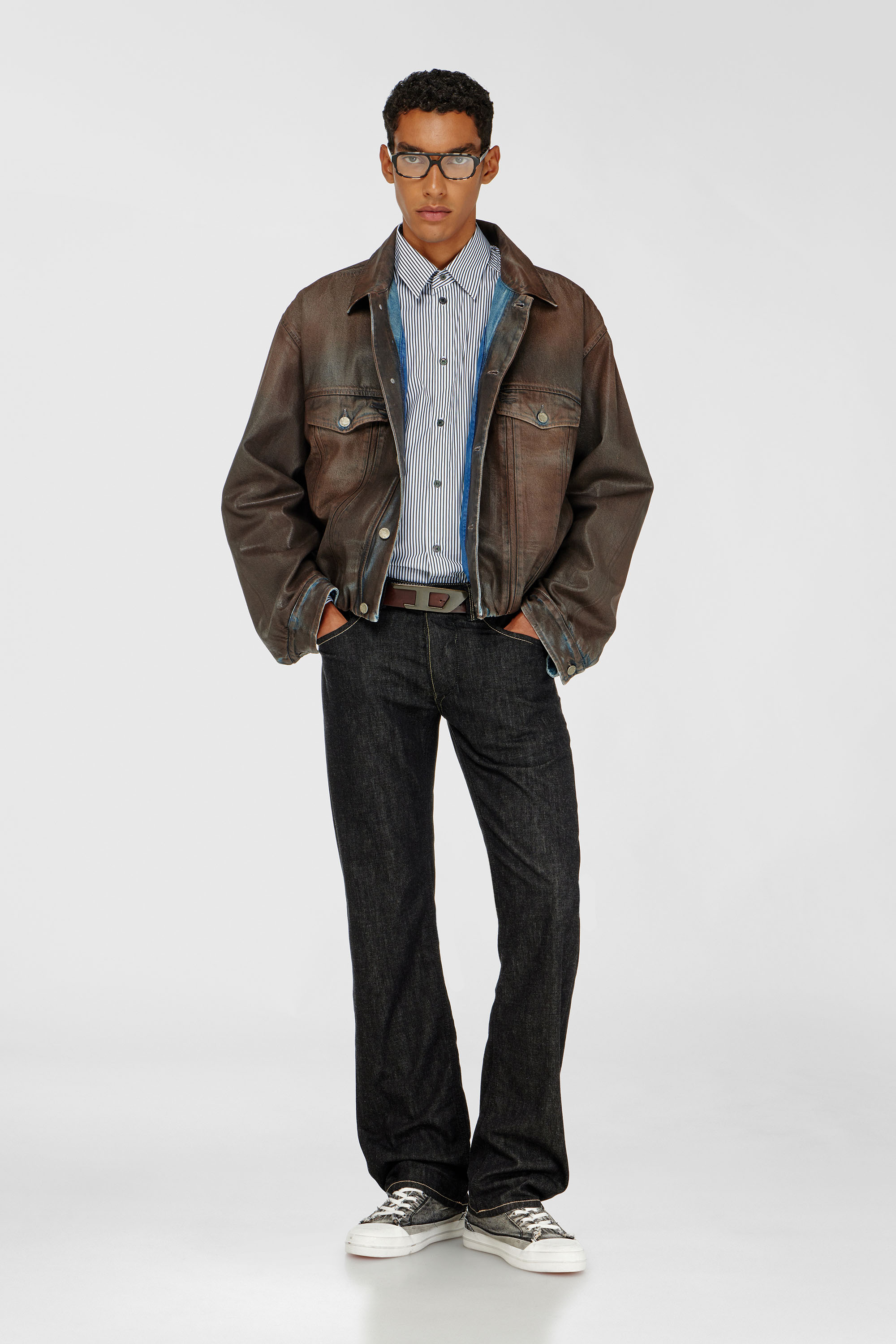 Diesel - Man's Regular Jeans 1985 Larkee 09R42, Black/Dark grey - 1