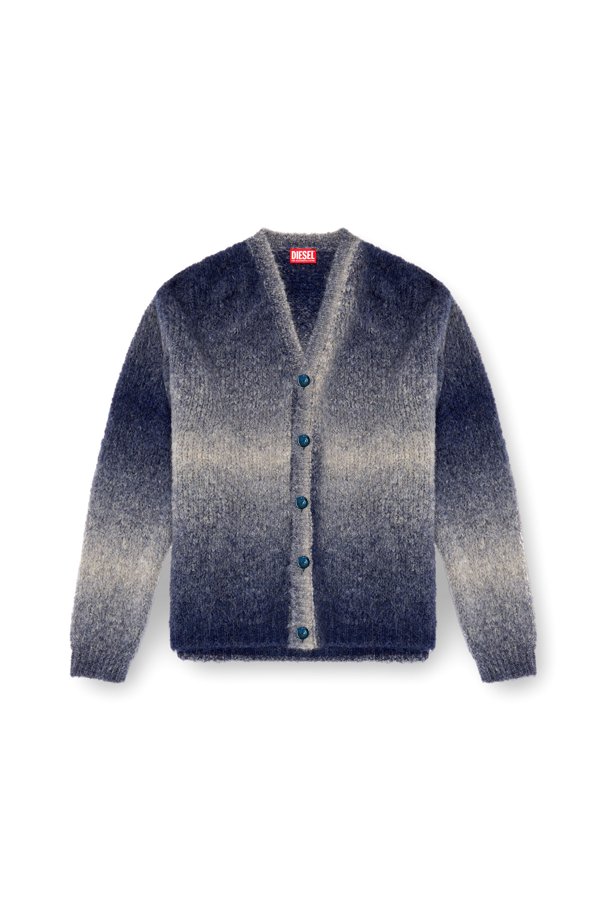 Diesel - K-RAMARRO, Man's Dégradé cardigan in alpaca blend in Blue - 3