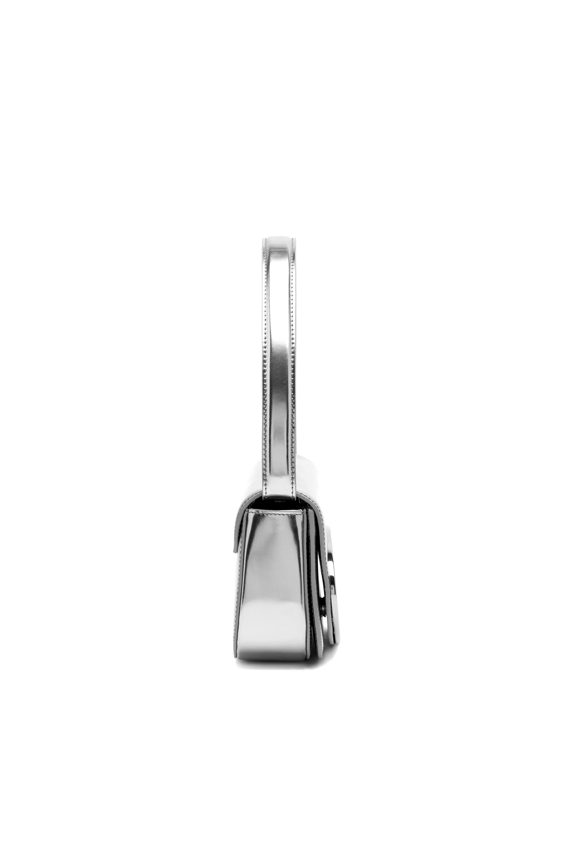 1DR, Silver Diesel - 1DR, Woman's 1DR-Iconic shoulder bag in mirrored leather in Silver - 4