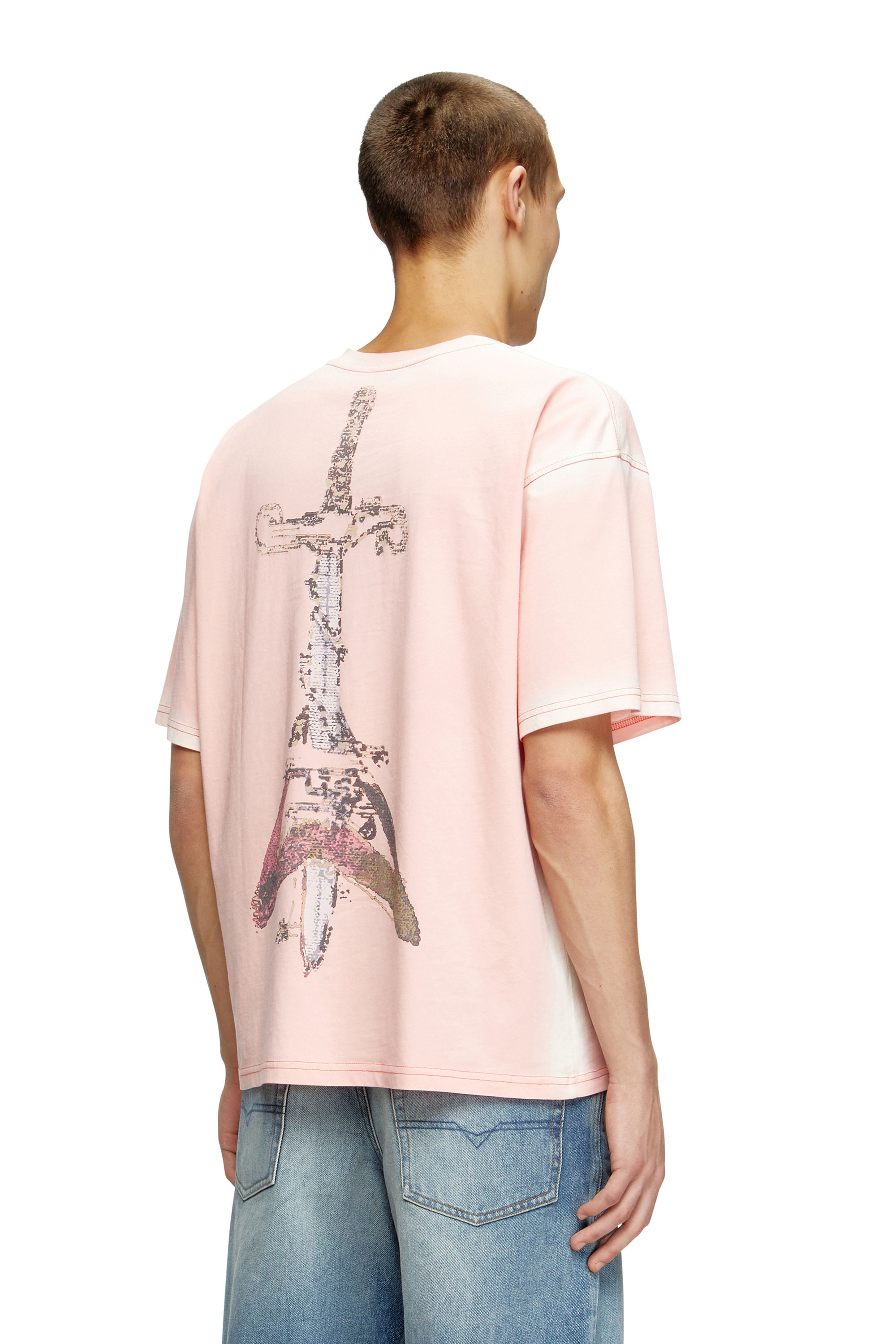 T-BOXT-T10, Pink Diesel - T-BOXT-T10, Man's T-shirt with sword print in Pink - 4