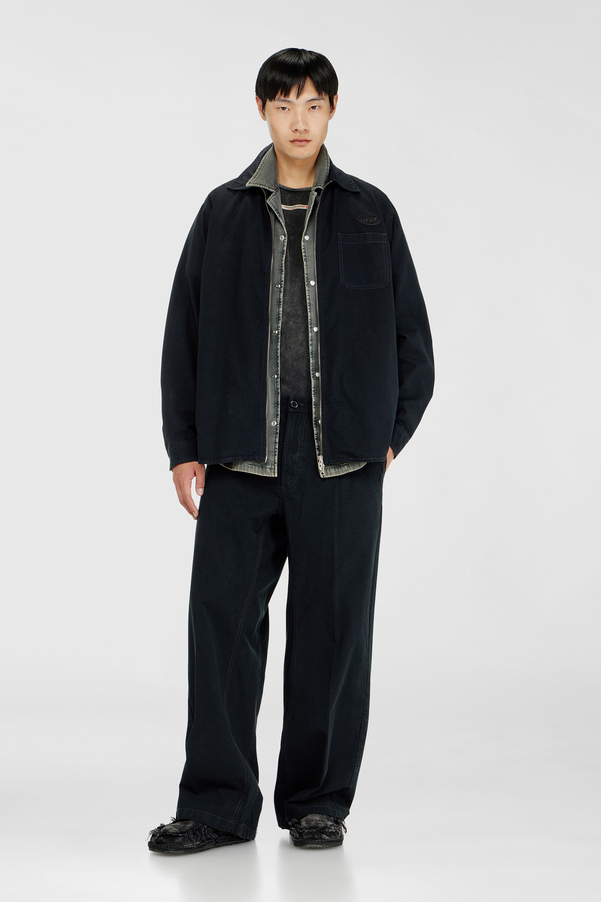 Ripstop shirt with zip closure