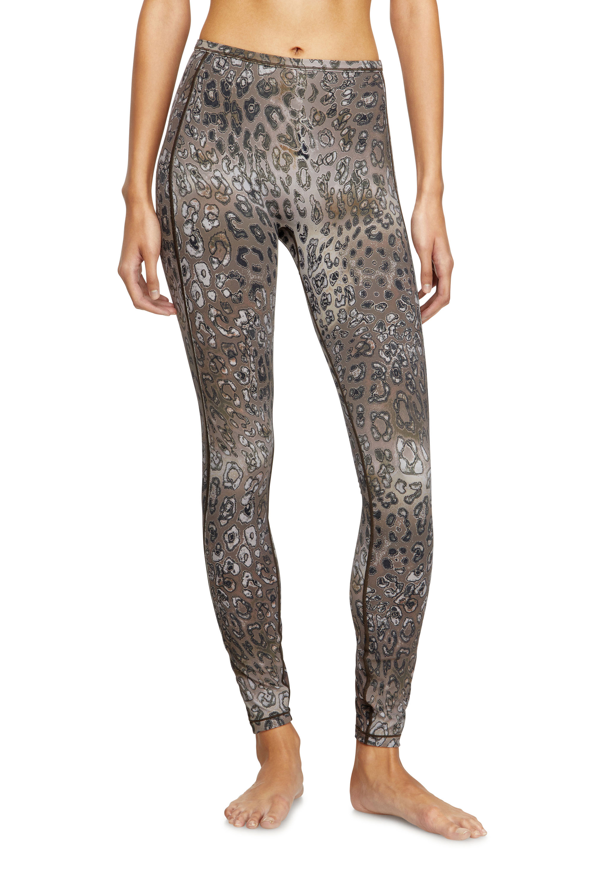 Diesel - MEREDITH-UTLT, Woman's Leopard print nylon leggings in Brown/Beige - 2