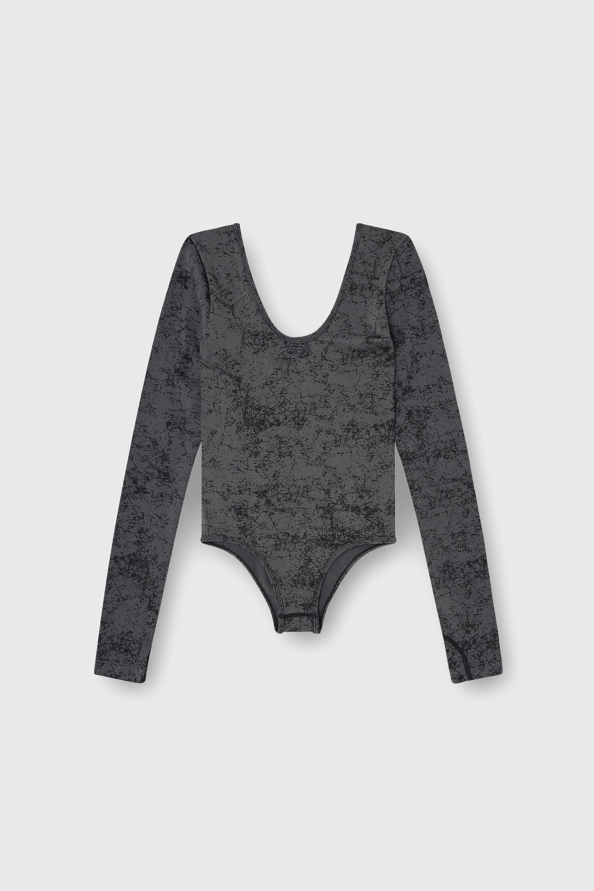 Diesel - IONNA-UTLT, Woman's Open-back bodysuit with utilitarian print in Black - 2