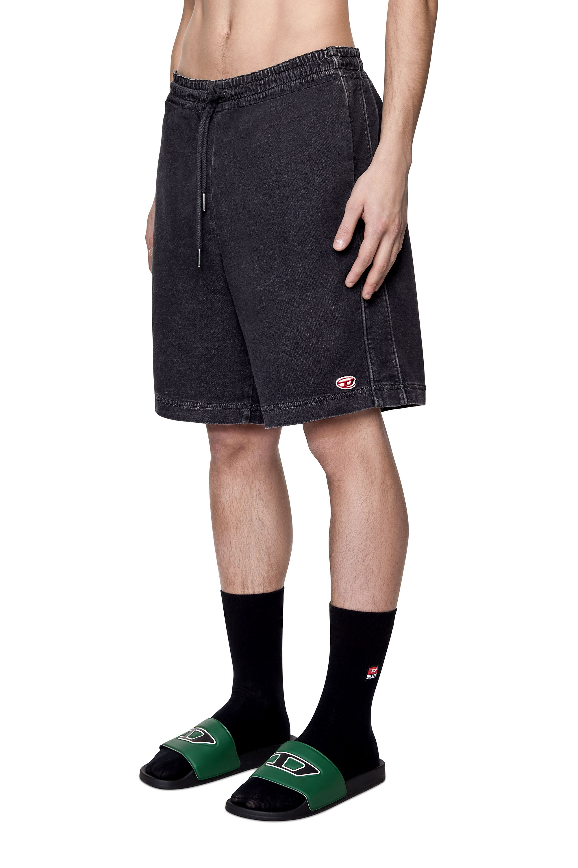 Diesel - D-BOXY TRACK DENIM SHORTS, Black/Dark grey - Image 5