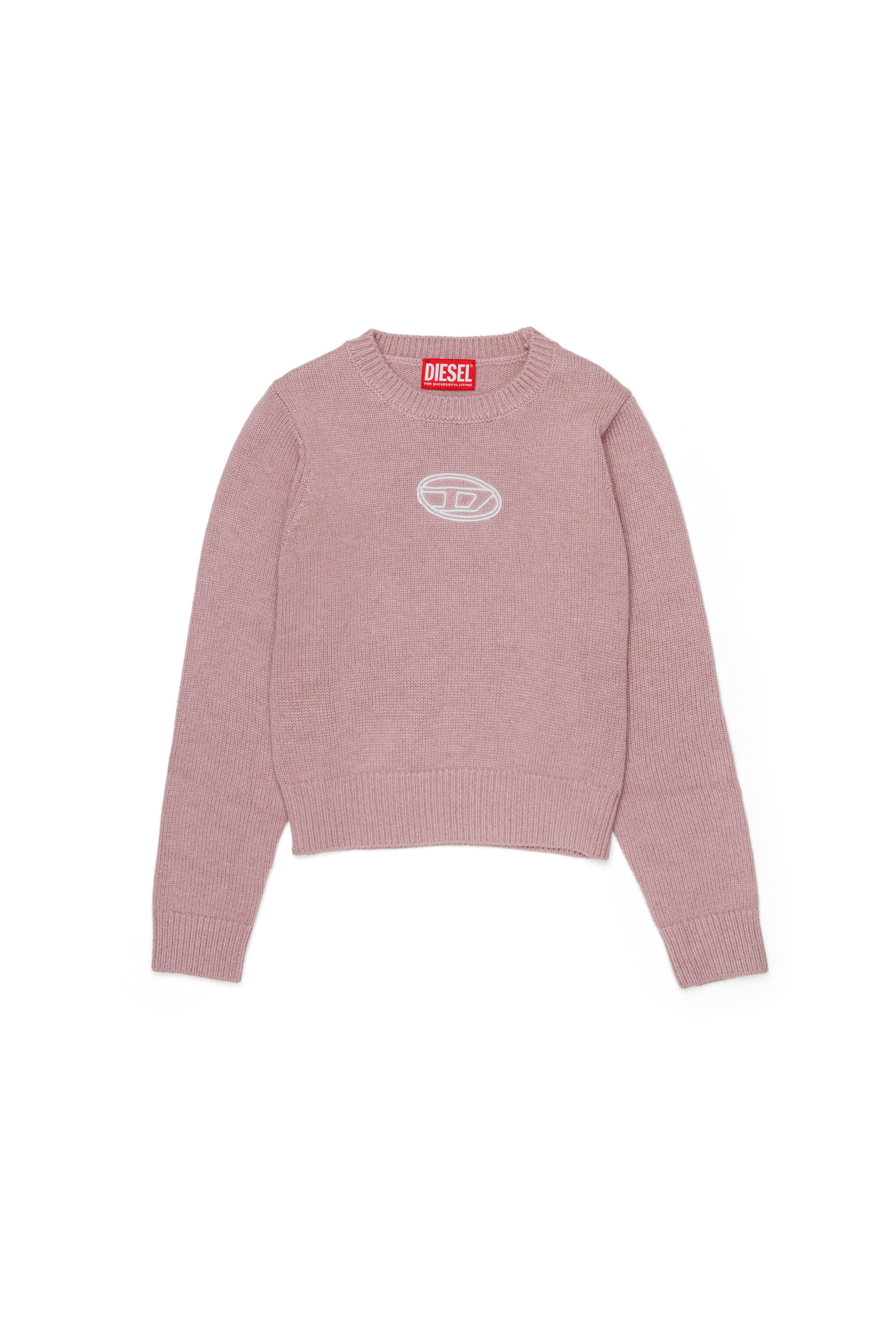 Diesel - KLESSY, Woman's Wool blend sweater with logo in Pink - 1
