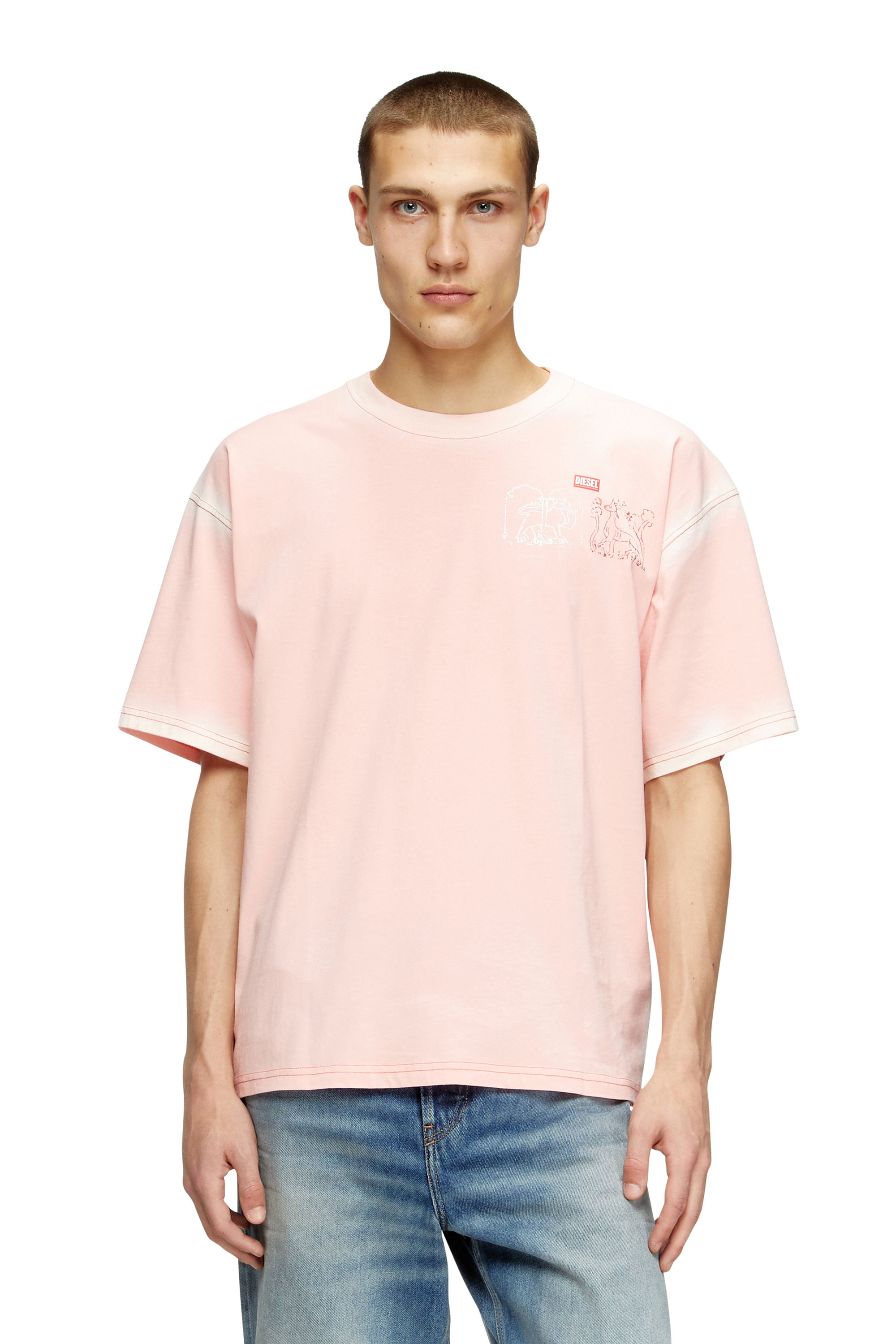 T-BOXT-T10, Pink Diesel - T-BOXT-T10, Man's T-shirt with sword print in Pink - 3