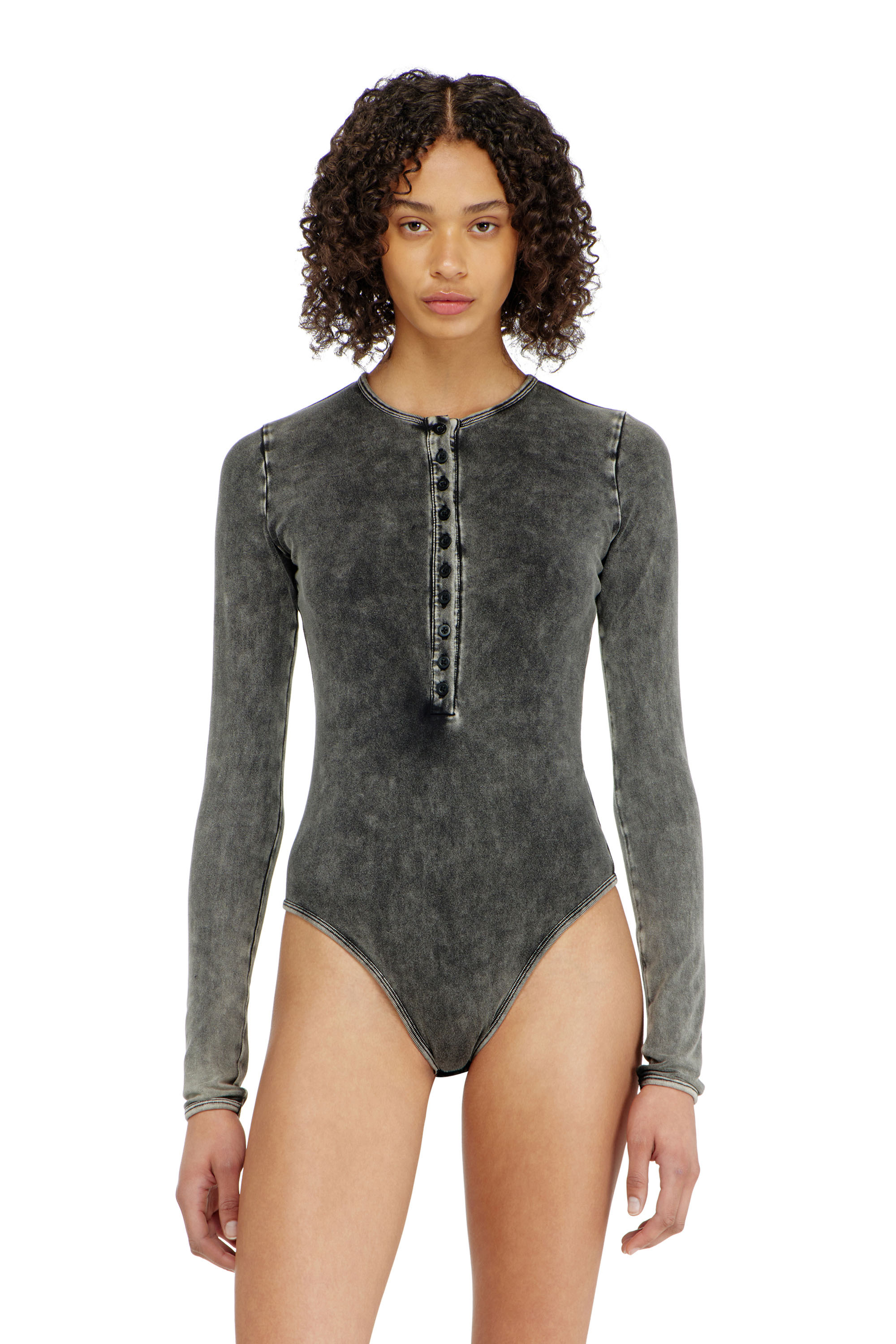 Diesel - FRESYA-DNM, Woman's Cotton bodysuit with buttoned front in null - 1