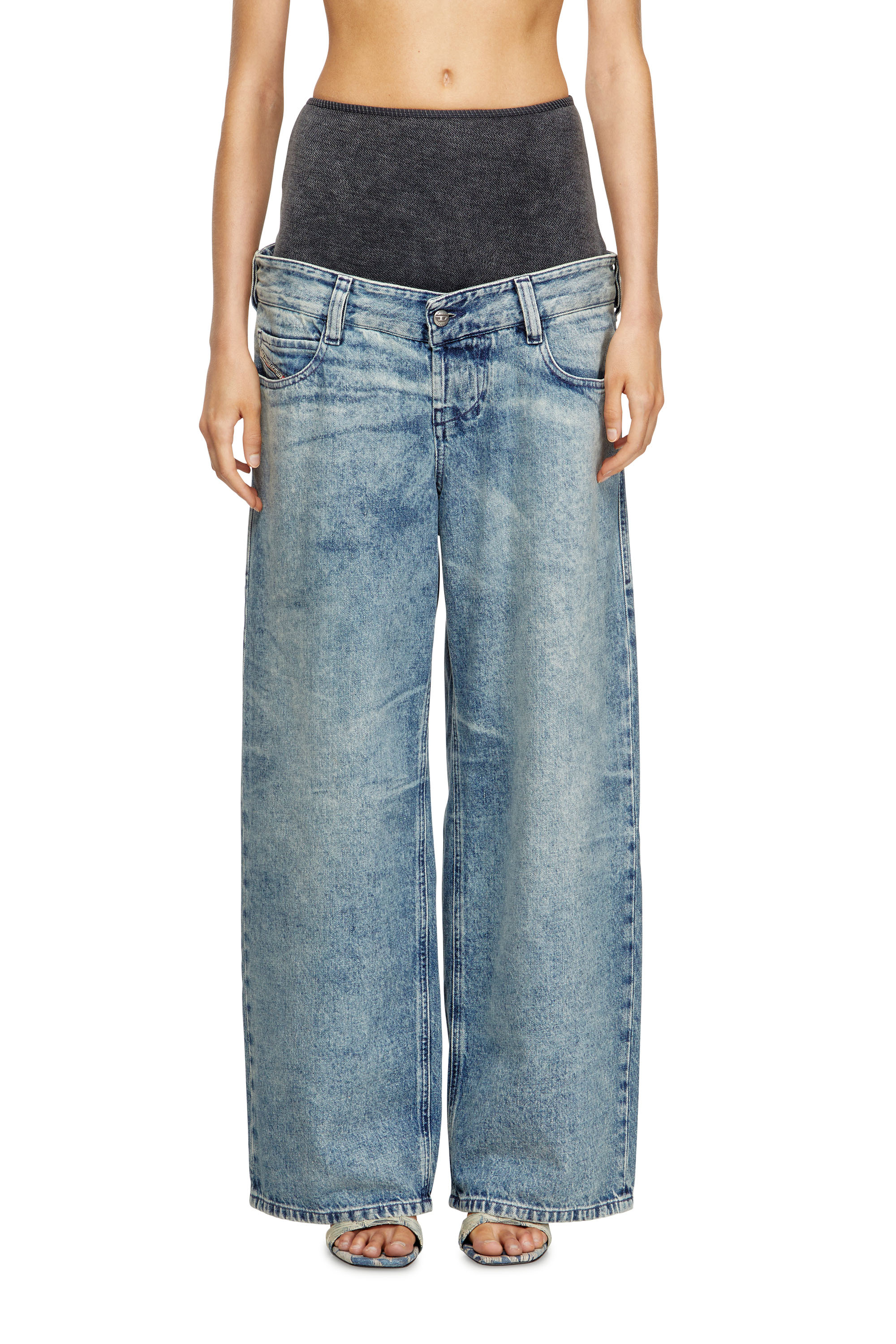 Diesel - Woman's Relaxed Jeans D-Eni 09N97, Medium blue - 2