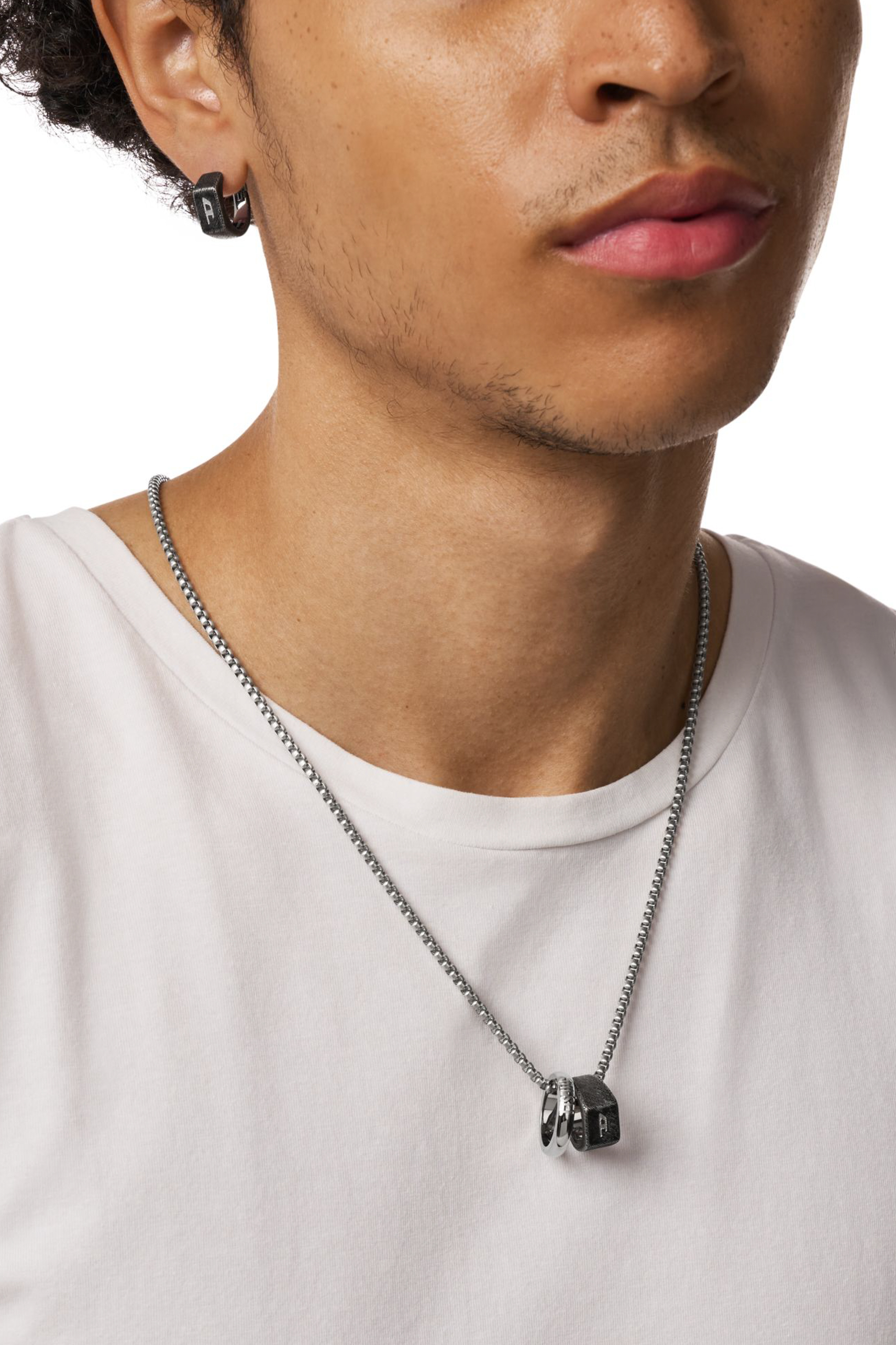 Diesel - DX1654SET JEWELLERY, Unisex's Stainless steel necklace and earring set in Silver - 4