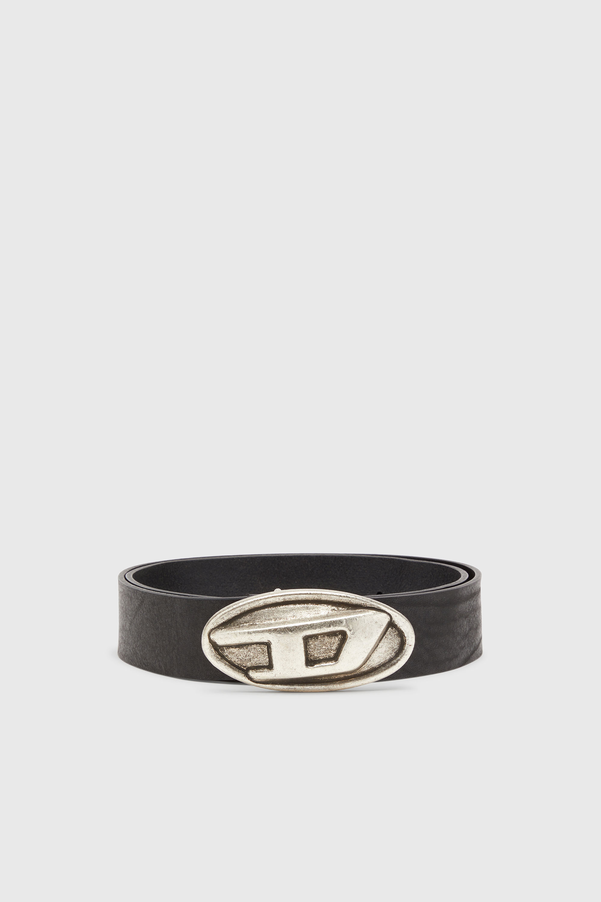 Diesel - B-DOUBLE D, Man's 4 cm belt with Oval D buckle in Black - 1