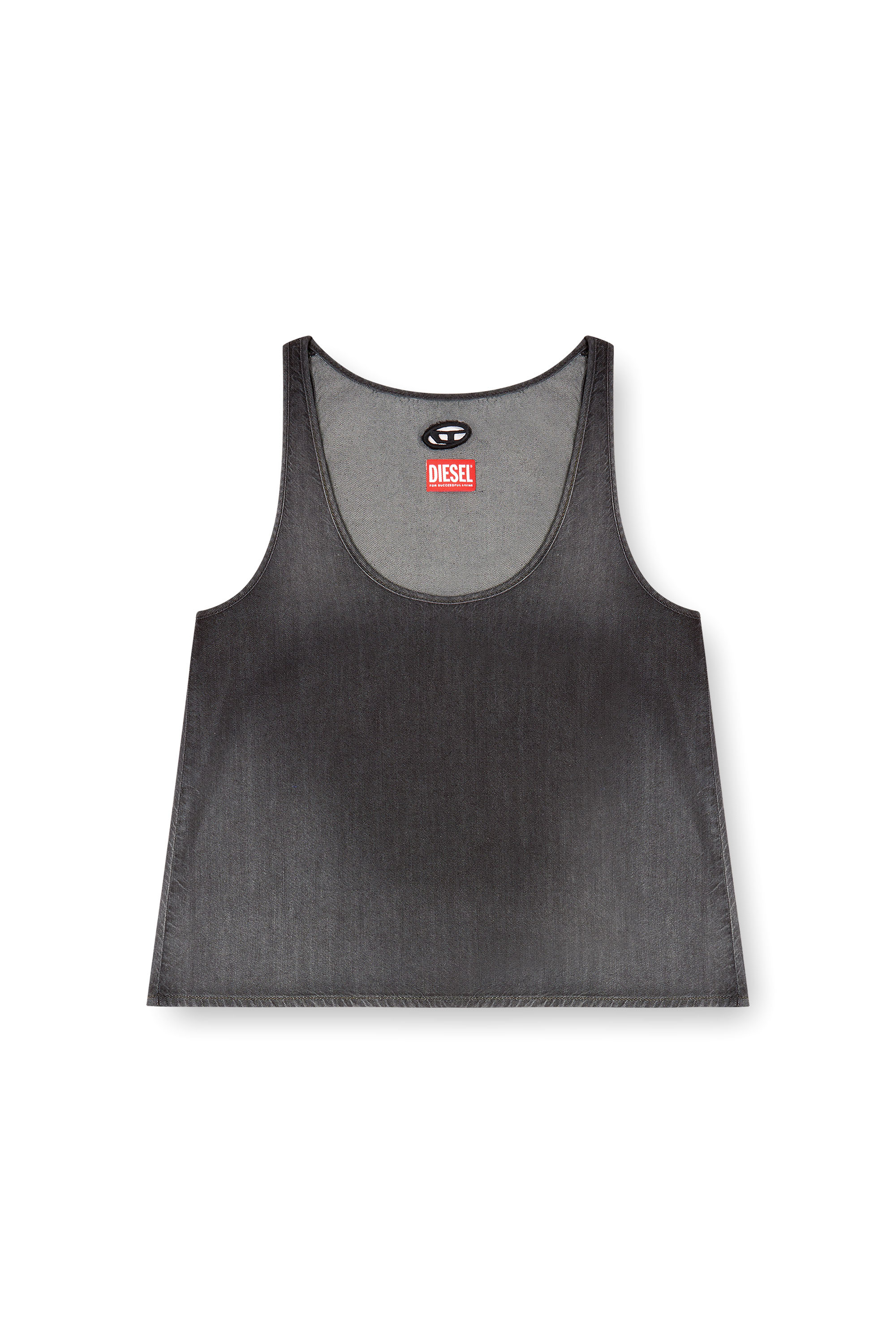 Diesel - DE-MISY-S, Woman's Sleeveless top in lightweight denim in Black - 3