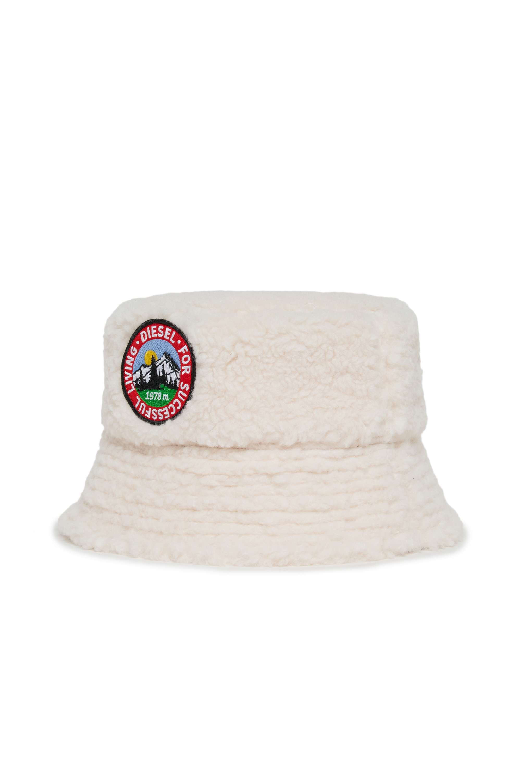 Diesel - FBONT, Unisex's Bucket hat in cosy pile fabric in White - 1