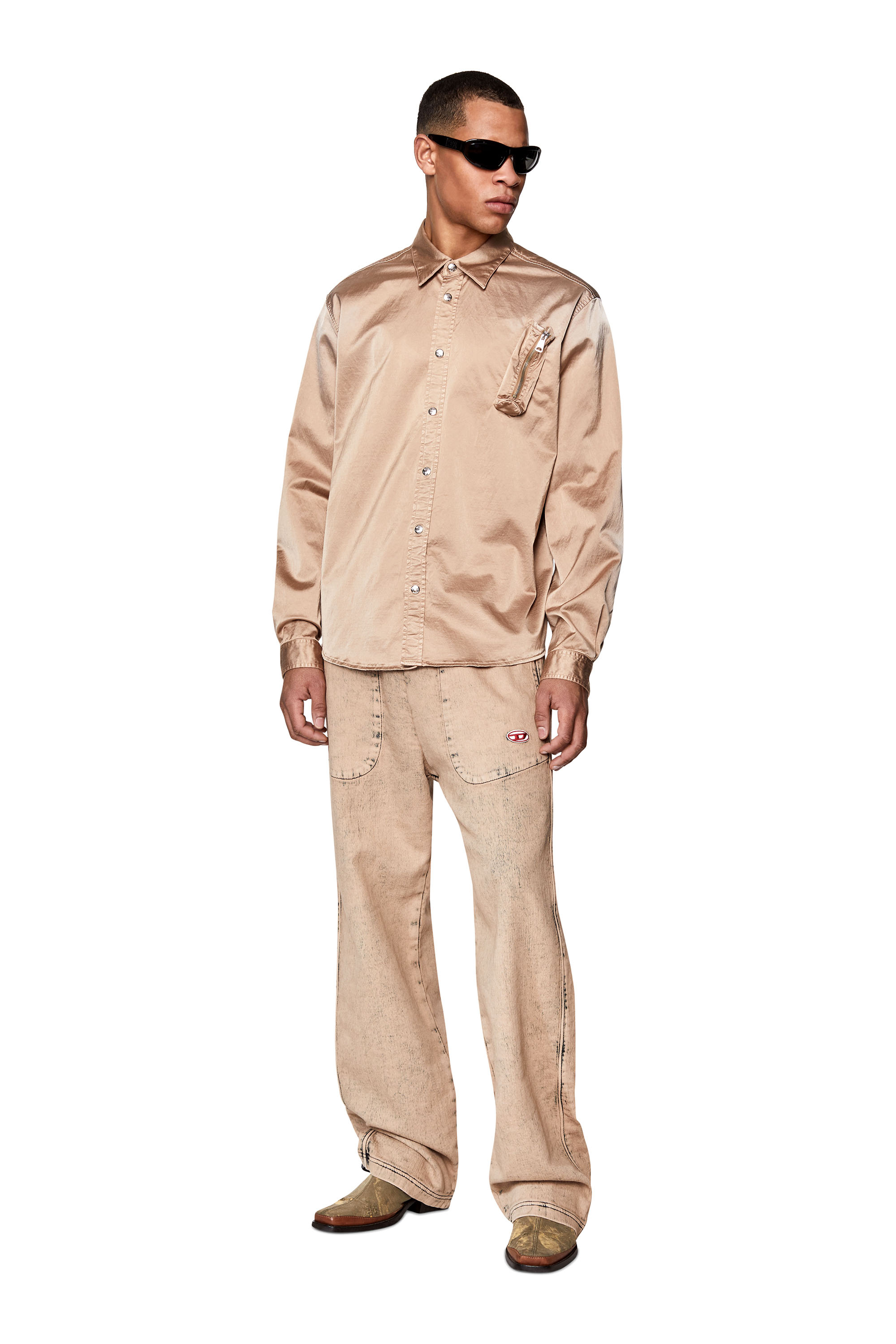 D-Martians Track Denim 09D16 Straight, Light Brown Diesel - D-Martians Track Denim 09D16 Straight, Light Brown - Image 1