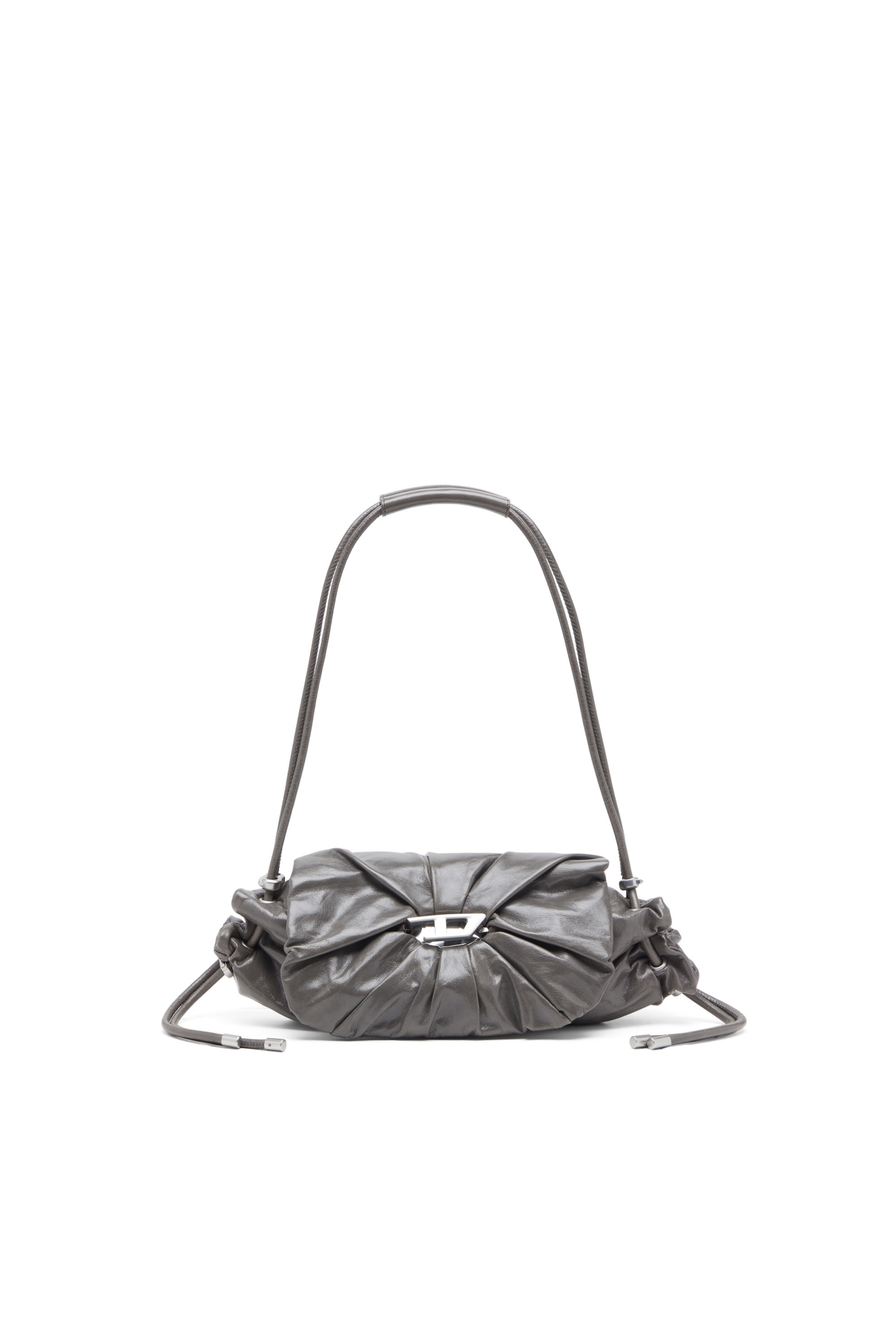 SCRUNCH-D SHOULDER S, Grey Diesel - SCRUNCH-D SHOULDER S, Woman's Scrunch-D S-Shoulder bag in scrunched leather in Grey - 1
