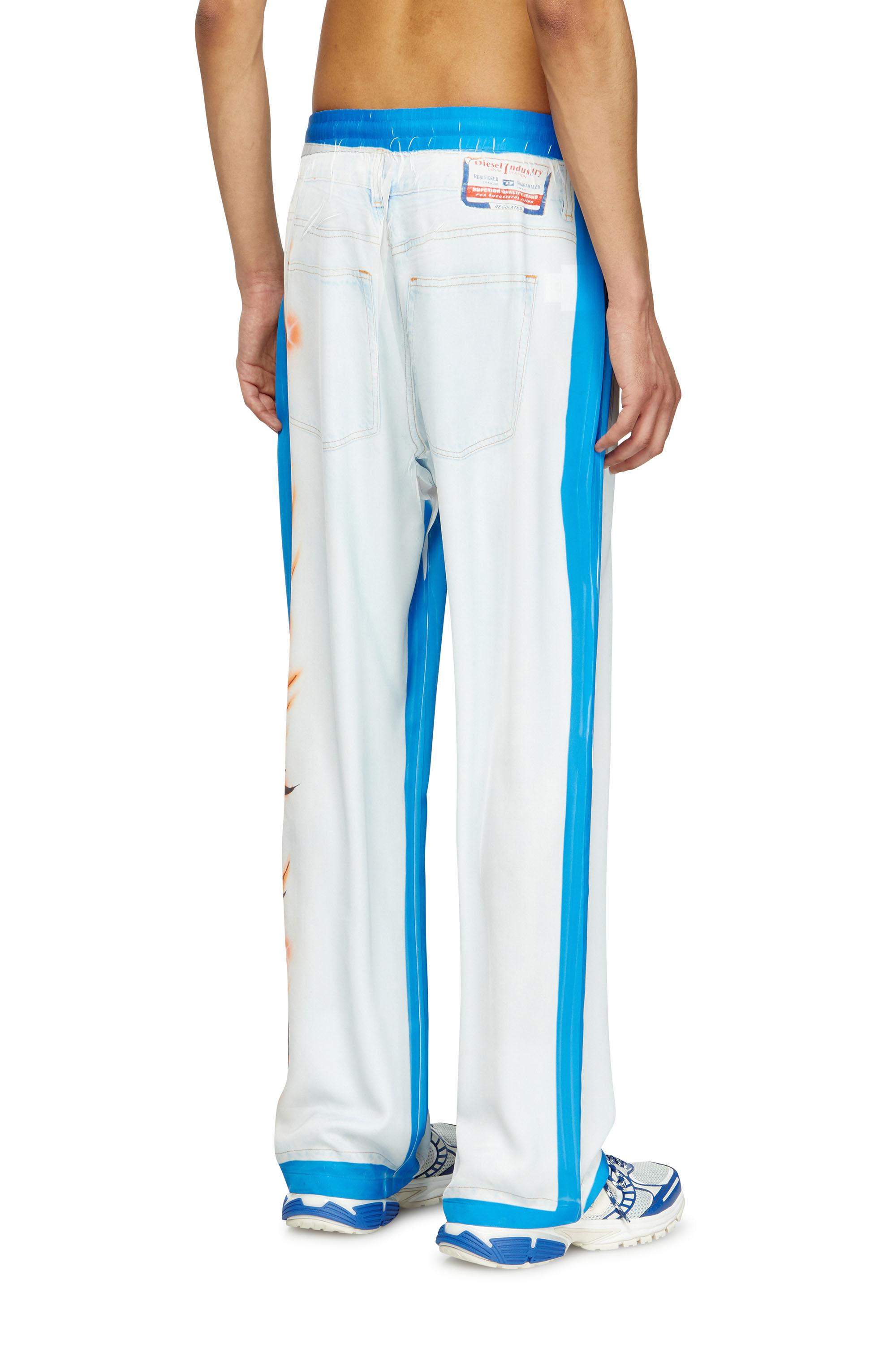 Diesel - P-AFTER-GRAFFITI-JAP, Unisex's Relaxed pant with graffiti print in Blue/White - 4