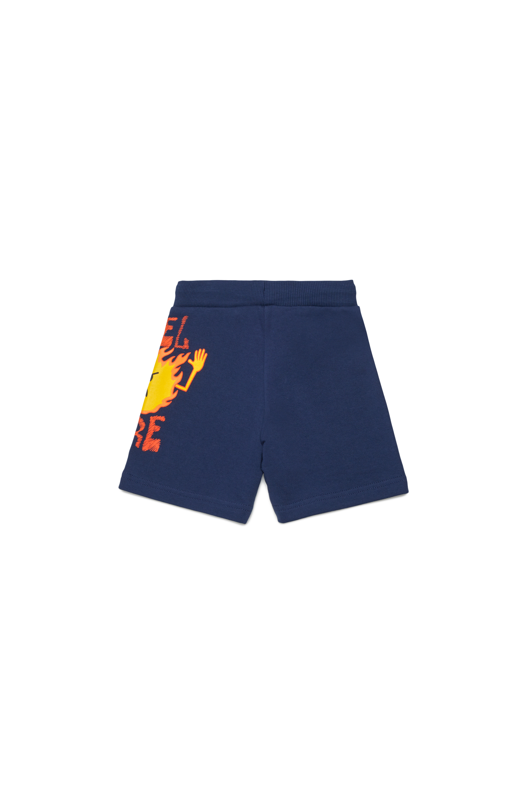 Diesel - PENDB, Man's Sweat shorts with fire print in Blue - 2