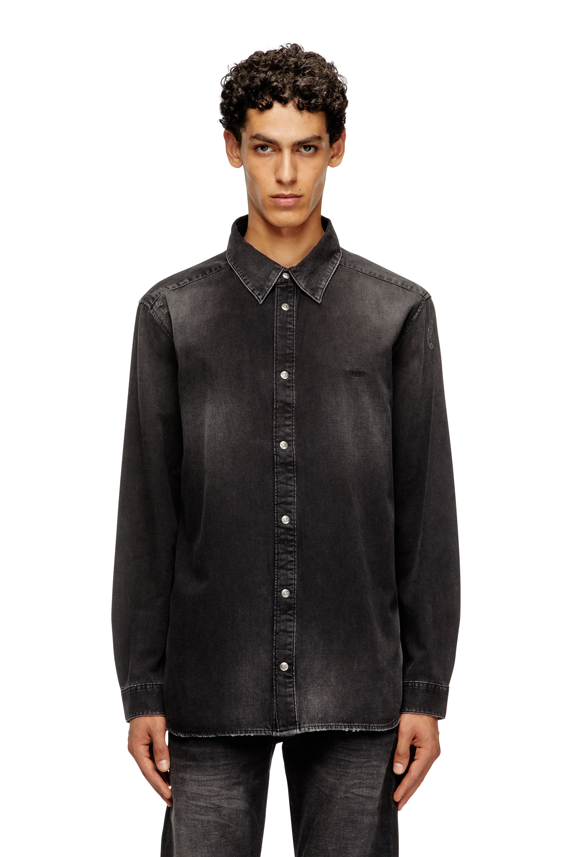 Diesel - D-SIMPLY, Man's Long-sleeve denim shirt in Black - 3