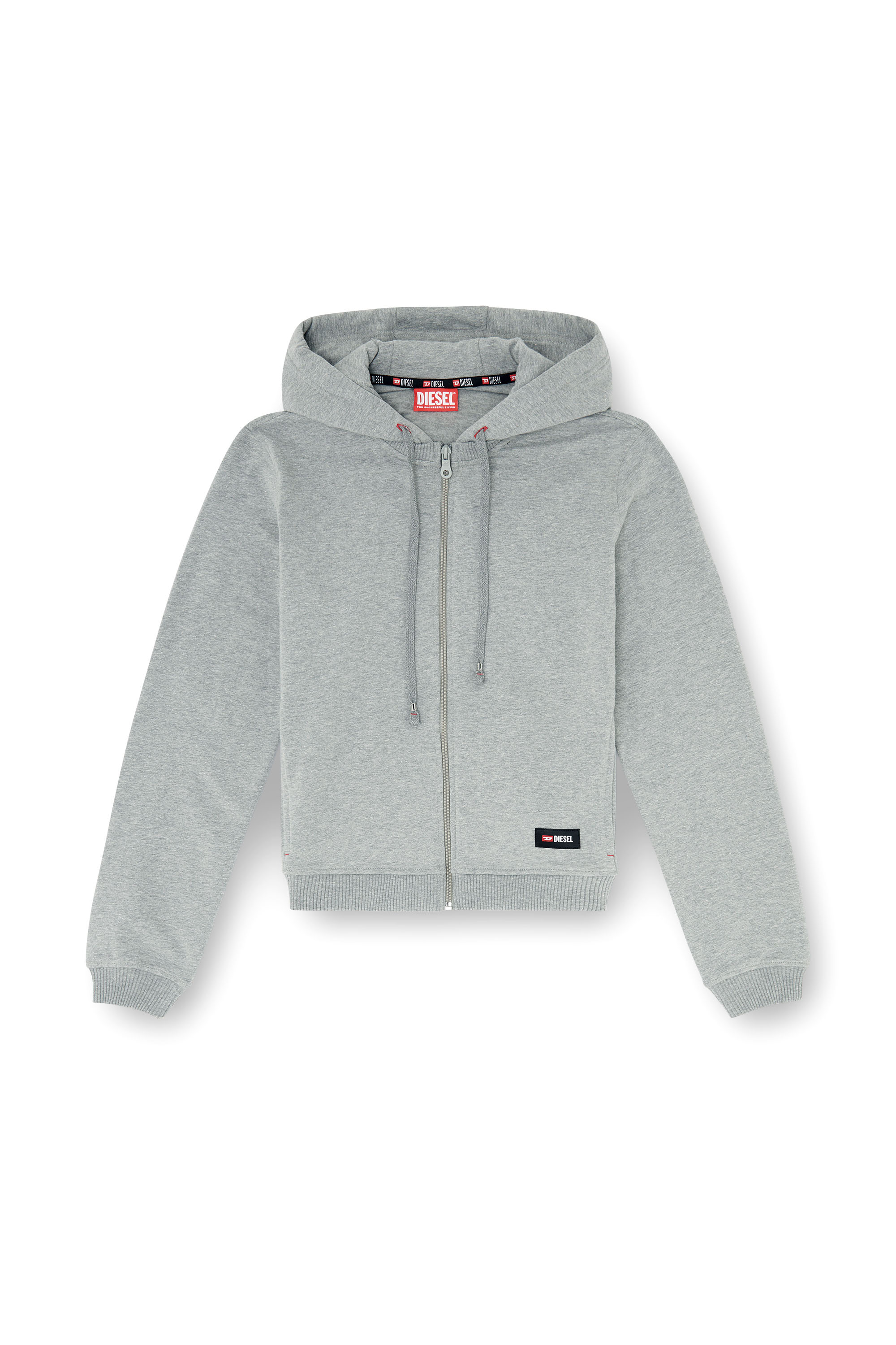 Diesel - HARRIET-D-CORE, Woman's Hoodie in peached cotton blend in Grey - 2