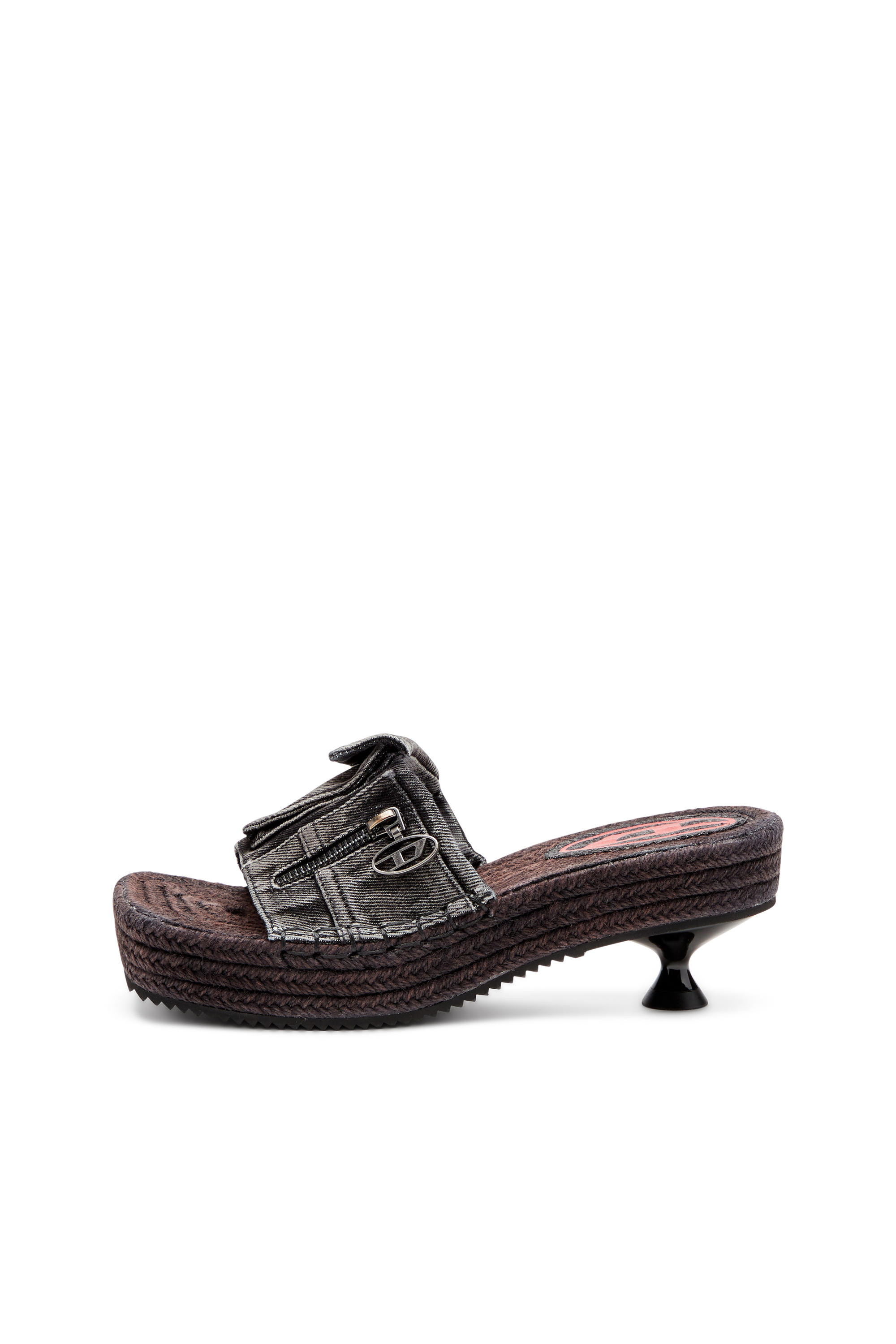 Diesel - D-IBIZA 40 PCK, Woman's Heeled platform espadrilles in denim in Black - 7