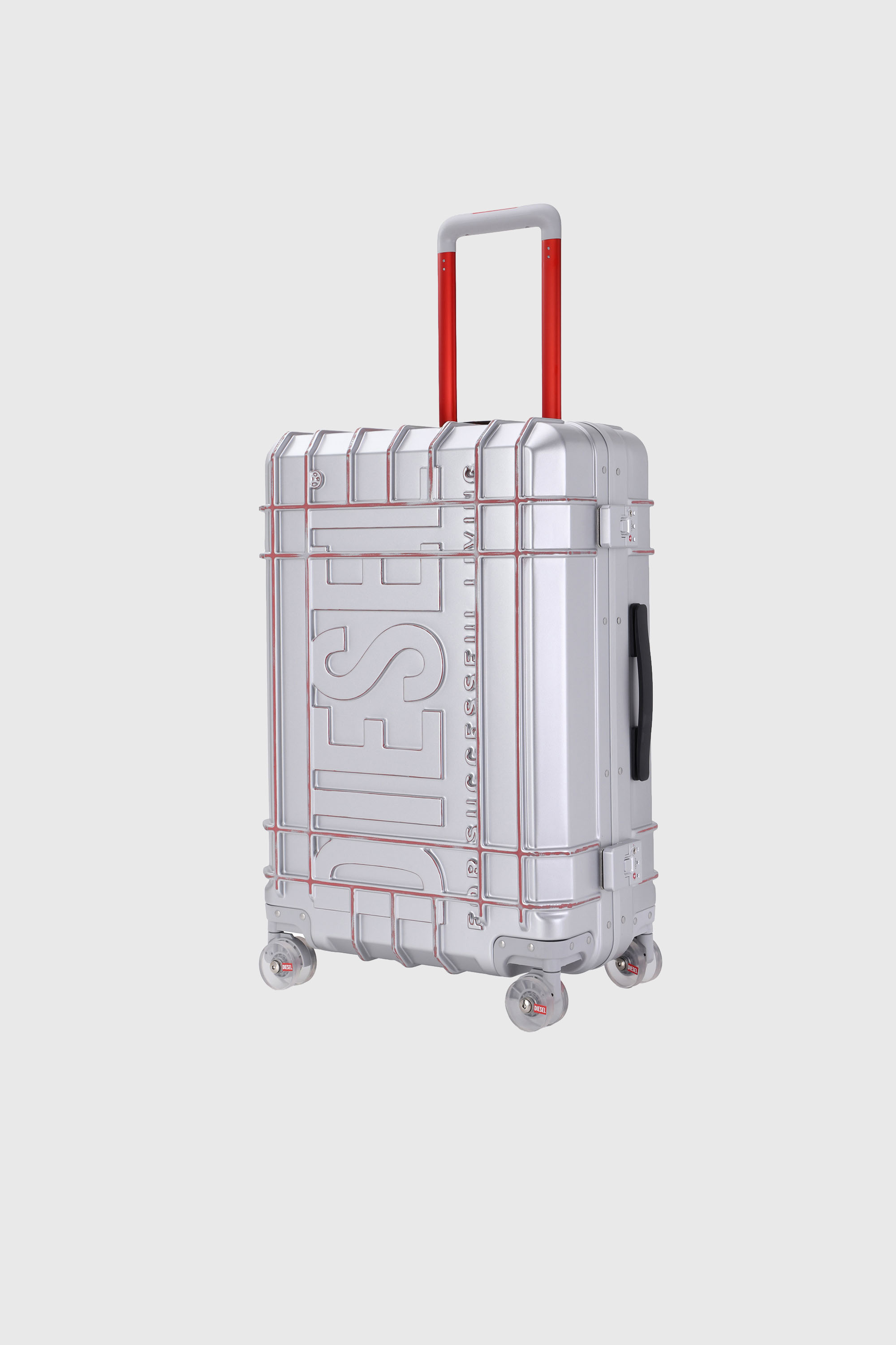 Diesel - DIESEL PC STRONG IMAGE TROLLEY- DSL003, Unisex's Rugged suitcase size L in Silver - 5