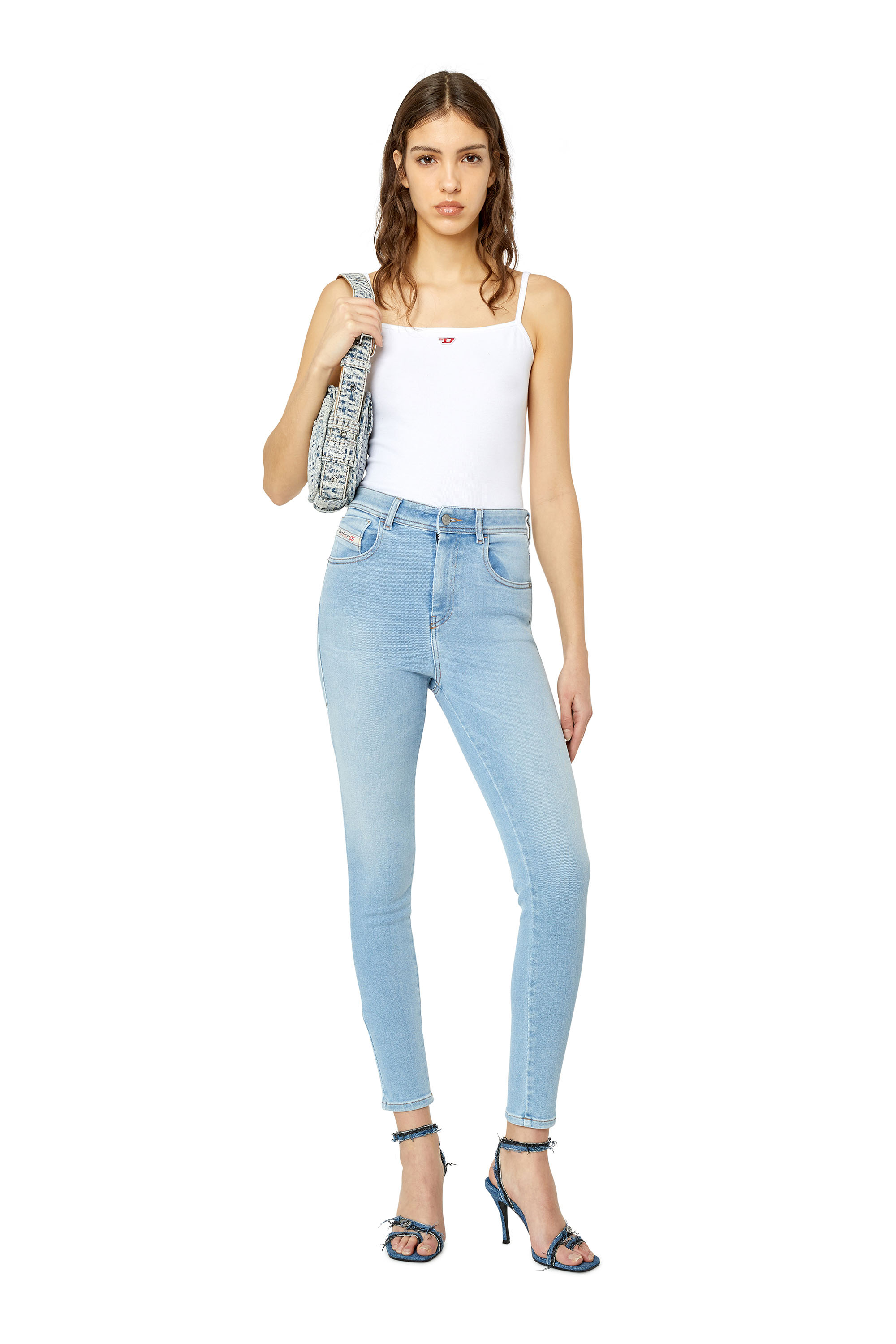 Diesel - 1984 Slandy-High 09E76 Super skinny Jeans, Light Blue - Image 4