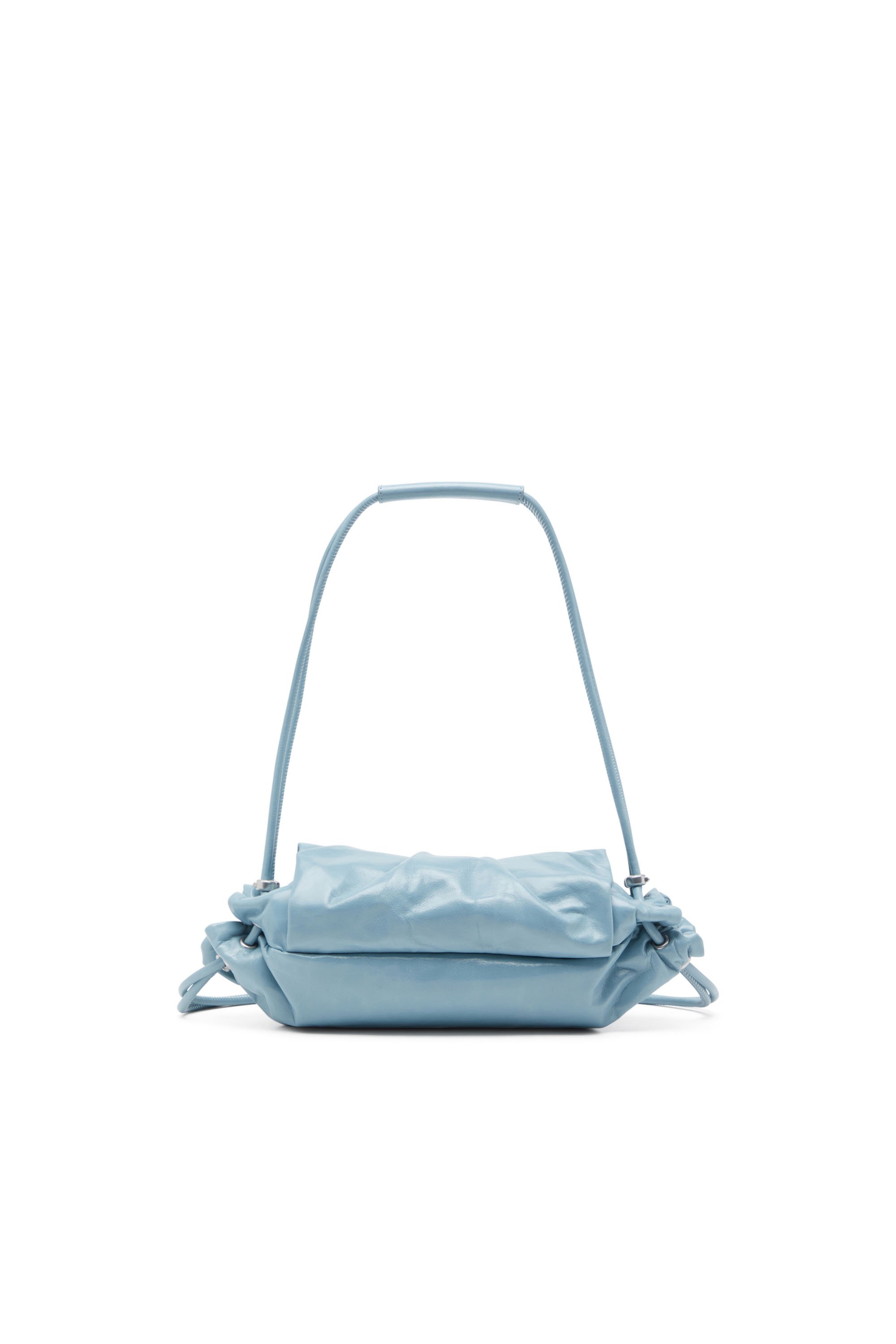 Diesel - SCRUNCH-D SHOULDER S, Woman's Scrunch-D S-Shoulder bag in scrunched leather in Azure - 2