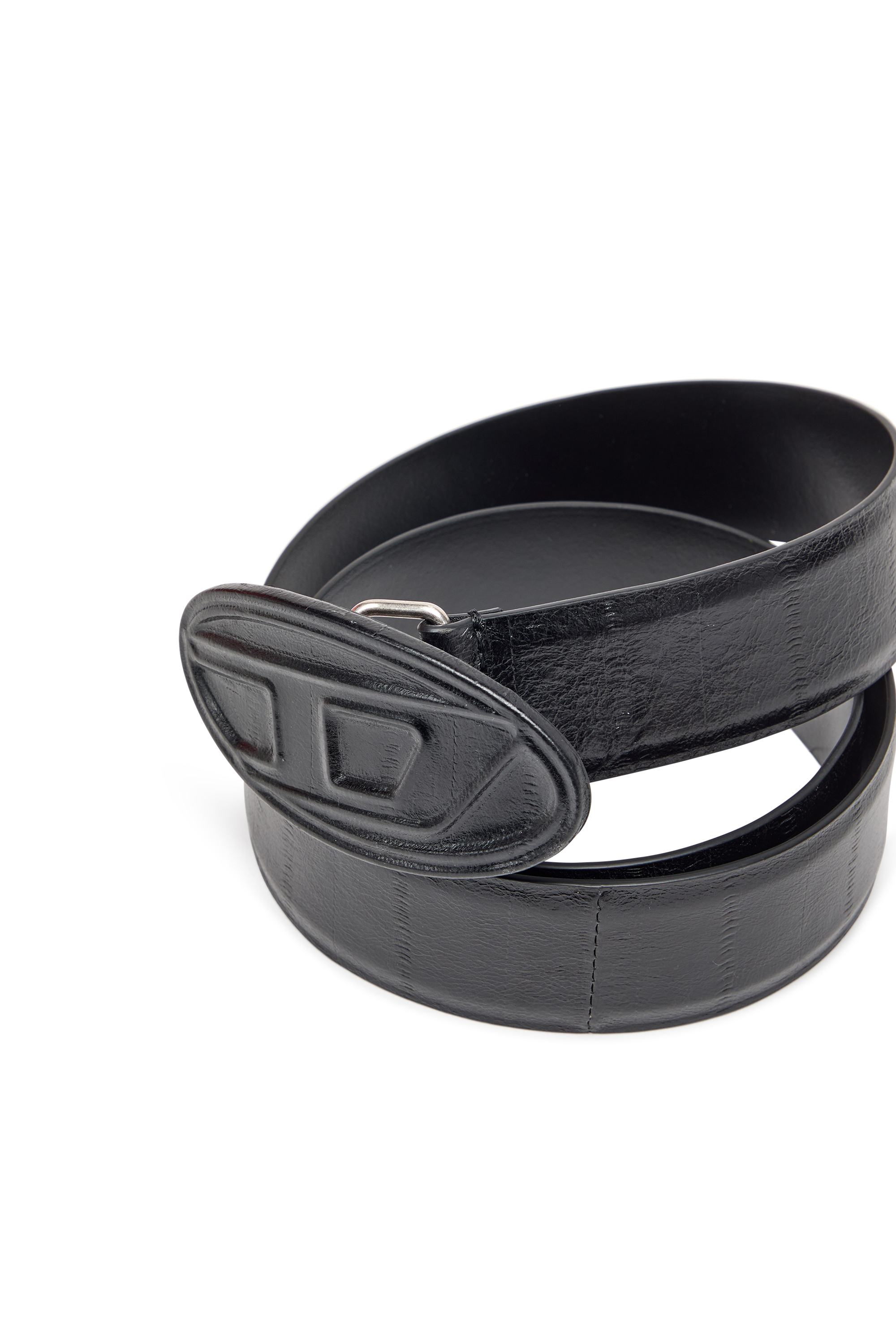 Diesel - B-1DR EMBRACED, Man's 4cm belt in eel-effect leather in Black - 2