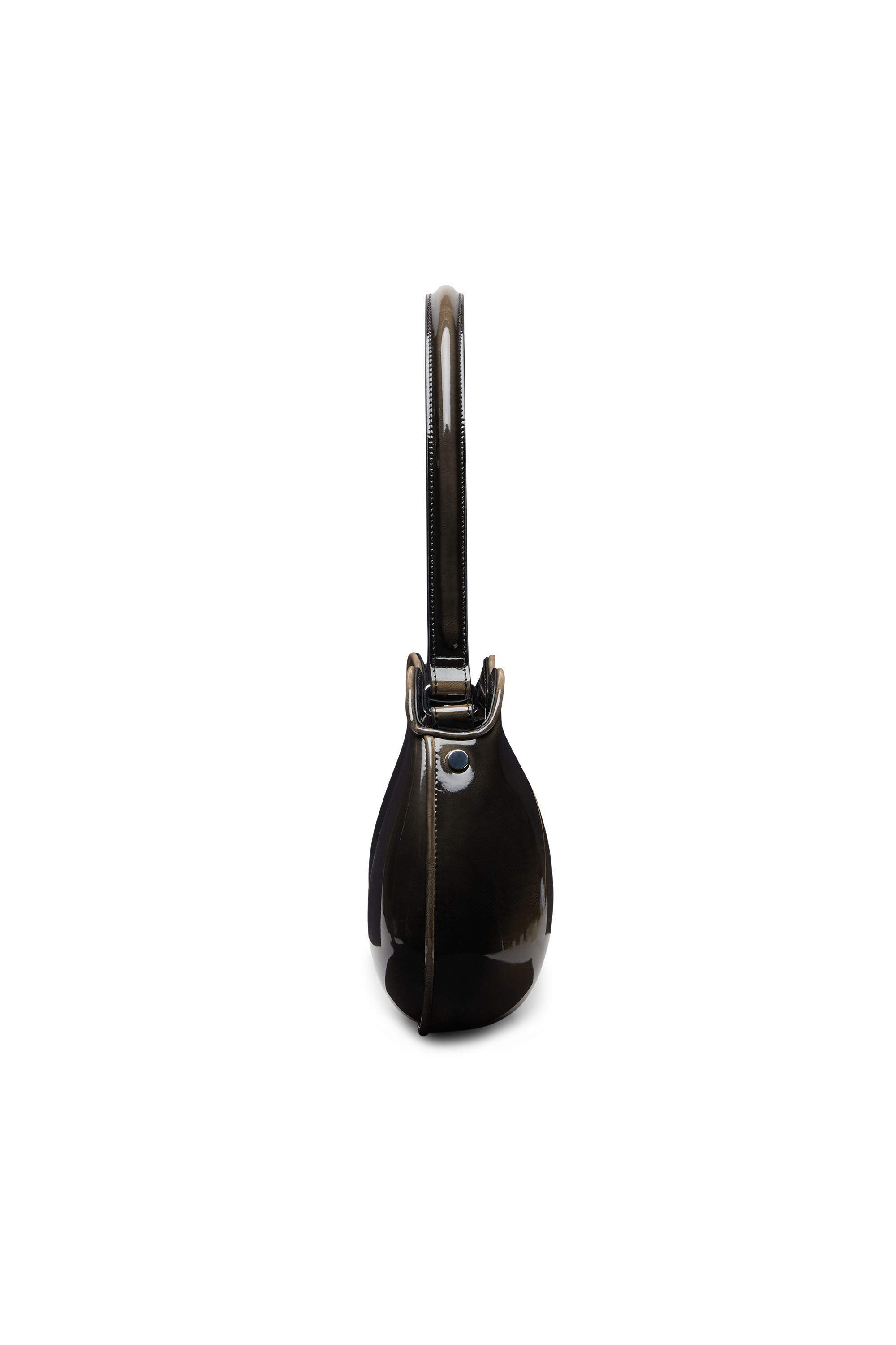 DOUBLE-D SHOULDER, Black/Bronze Diesel - DOUBLE-D SHOULDER, Woman's Double-D-Rigid shoulder bag in dégradé glossy PU in Black/Bronze - 4