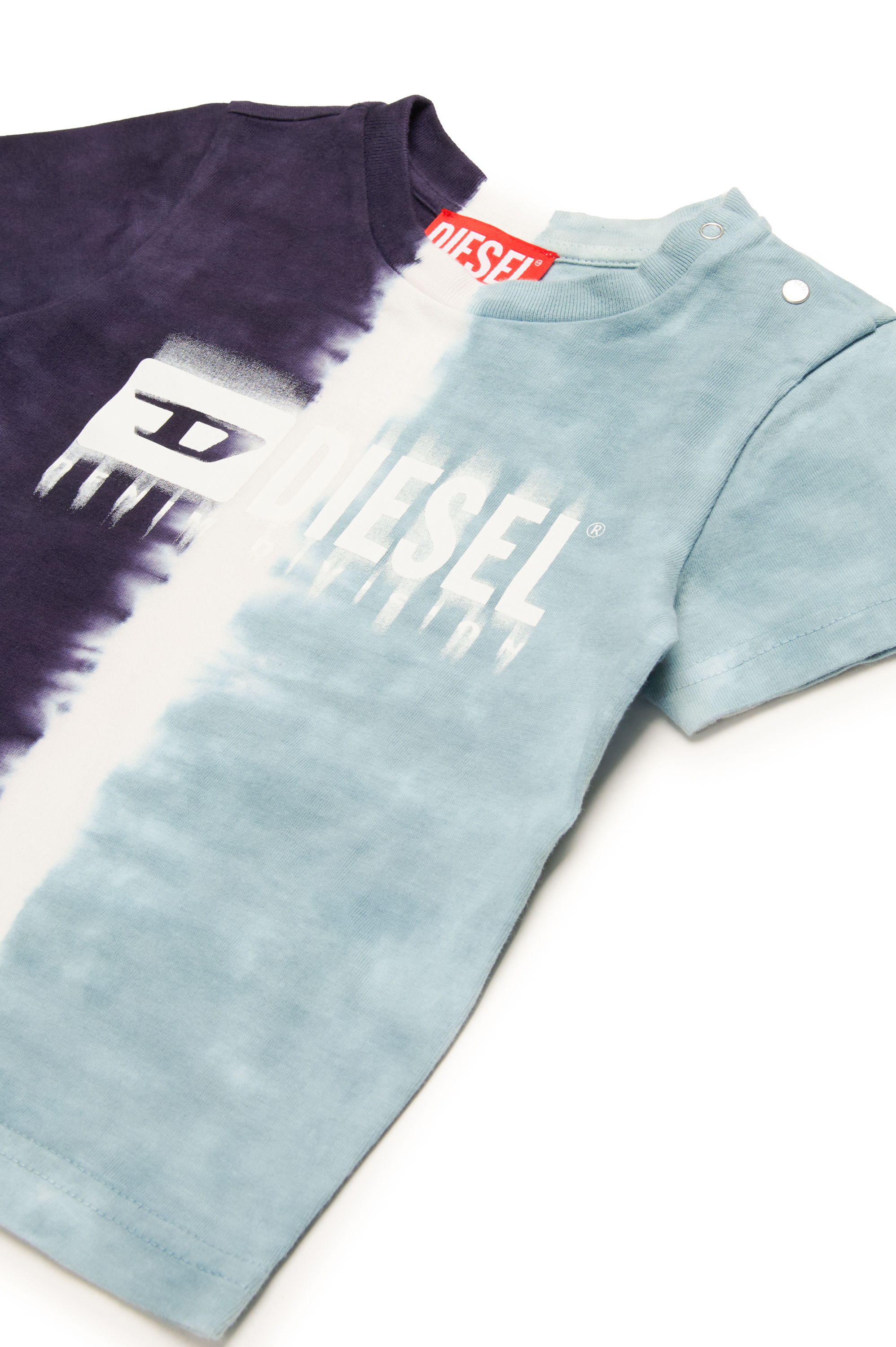 Diesel - TKITEB, Man's Dip-dye T-shirt with d&eacute;grad&eacute; logo in Blue - 3