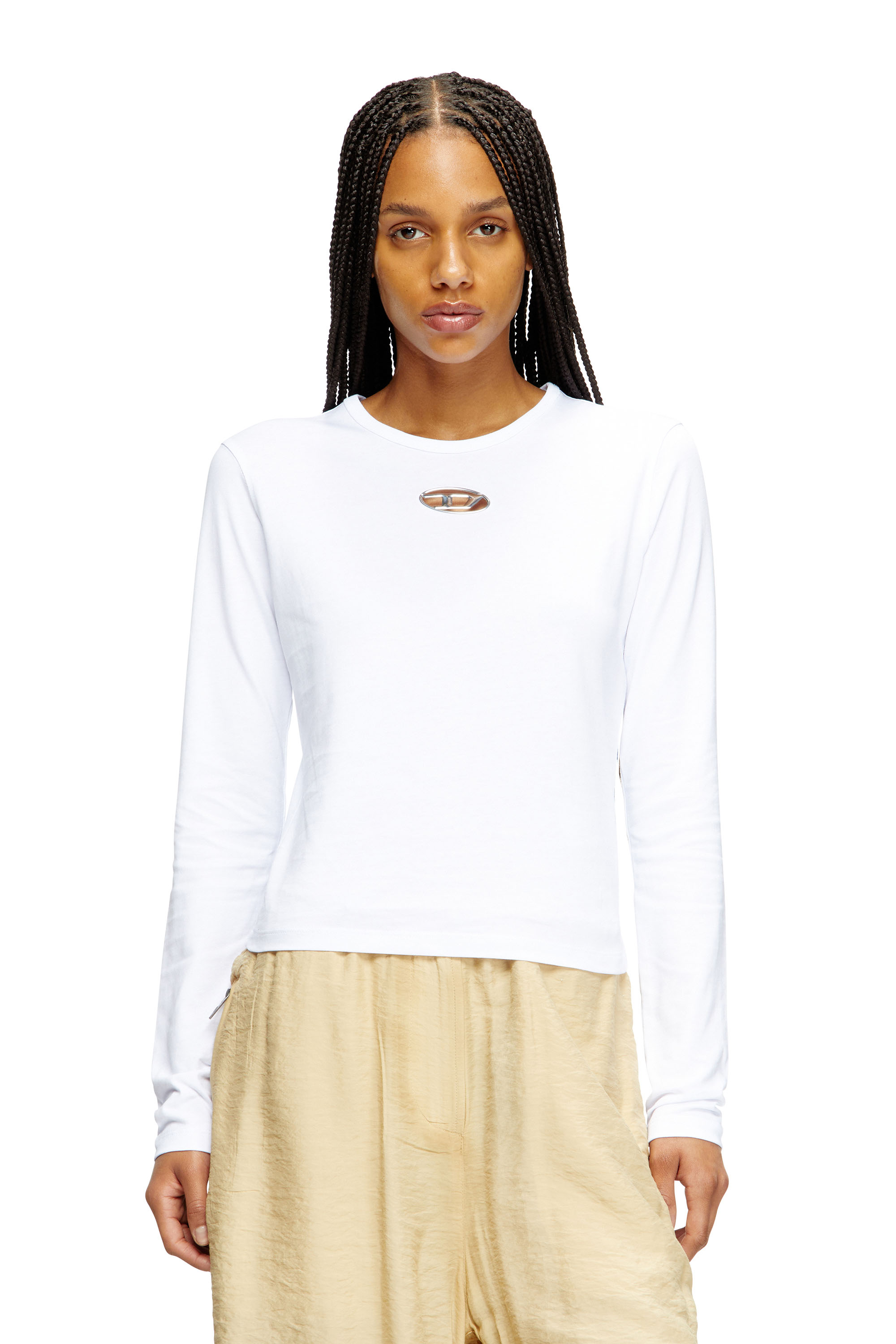 Diesel - T-UNCUTIE-LONG-LS-OD, Woman's Long-sleeve top with Oval D cut-out in null - 1