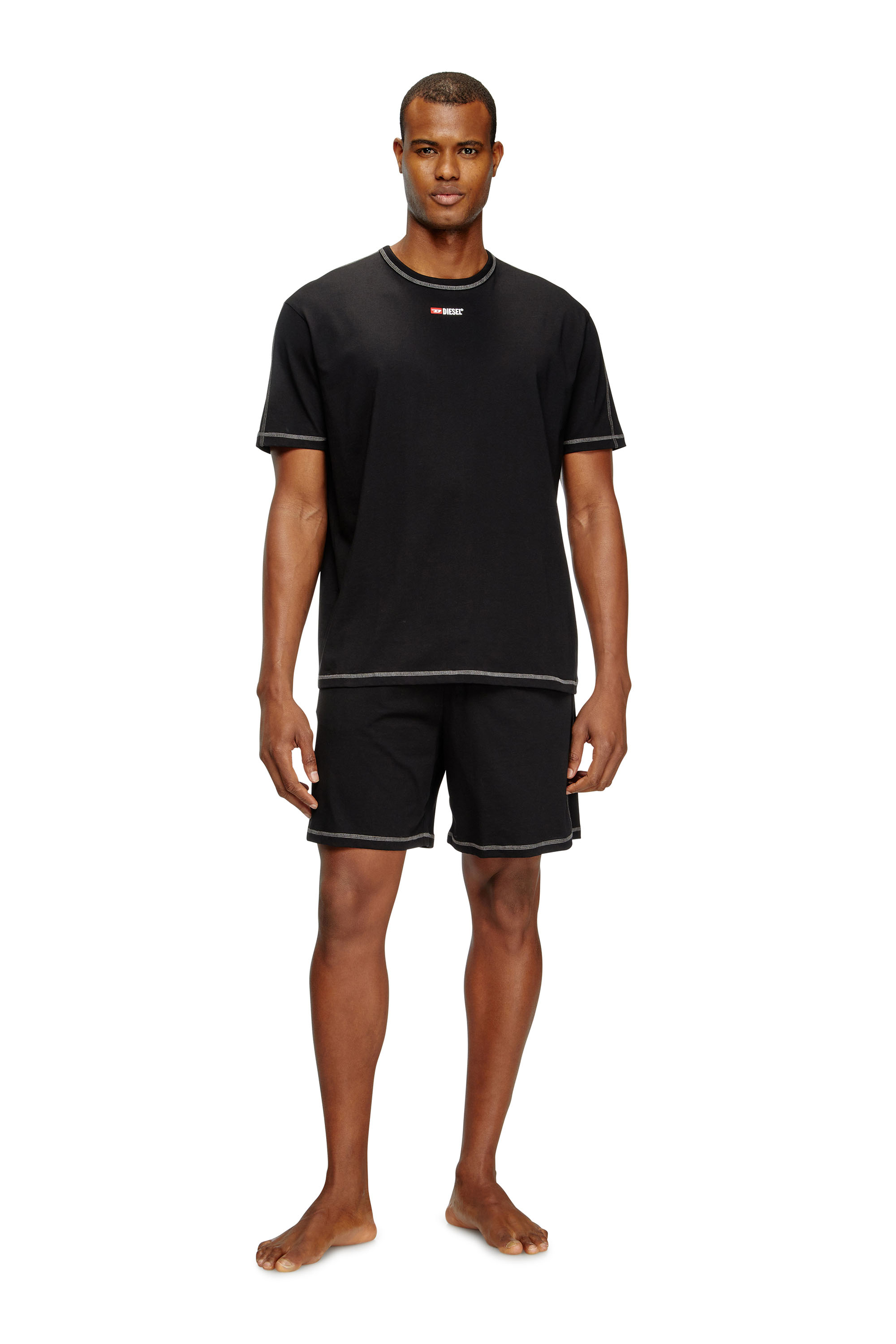 SET-ADAM-D-CORE, Black Diesel - SET-ADAM-D-CORE, Man's Short pyjamas in cotton jersey in Black - 1