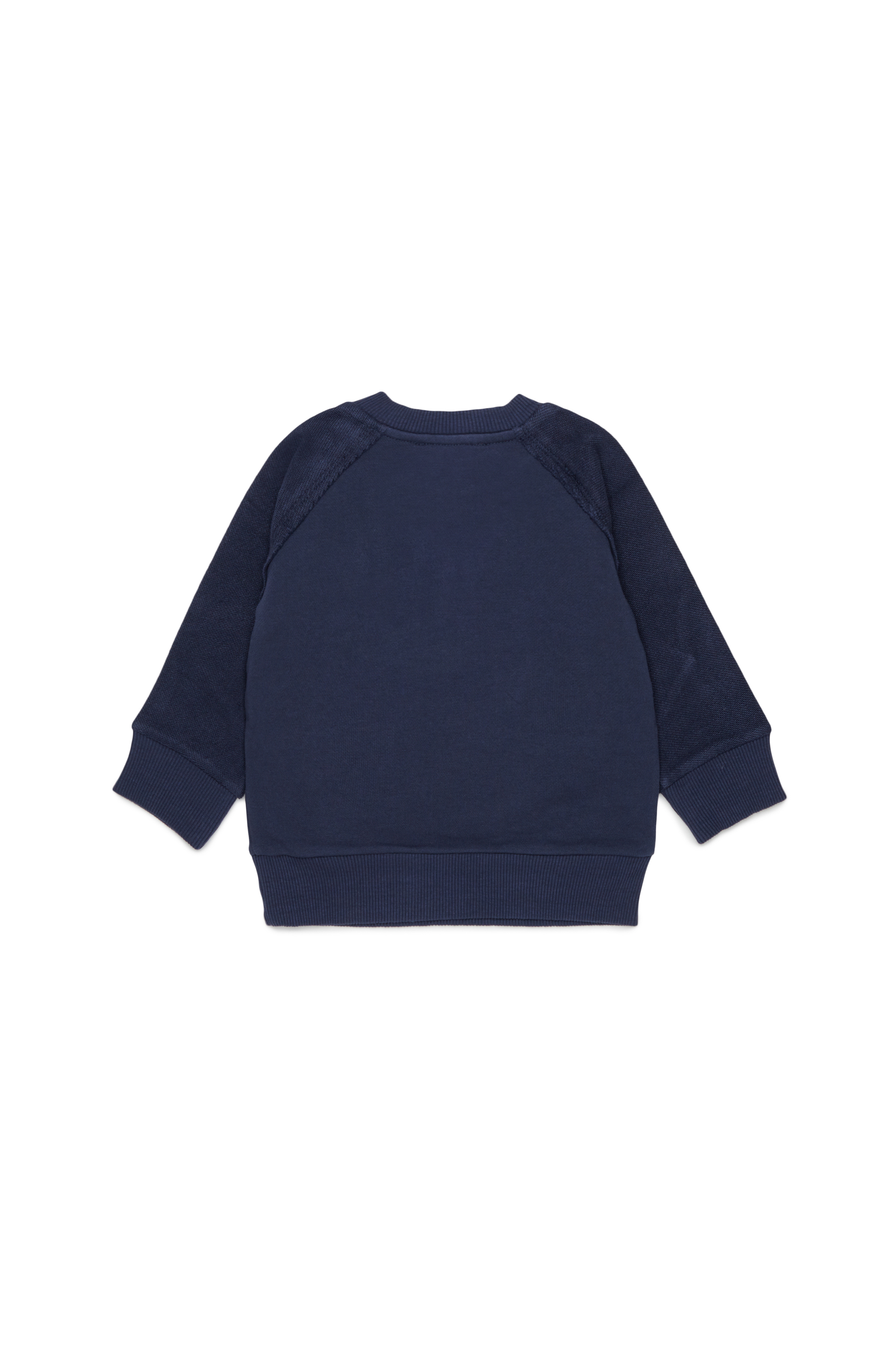 Diesel - SEANSB, Man's Cotton sweatshirt with frayed-effect logo in Dark Blue - 2