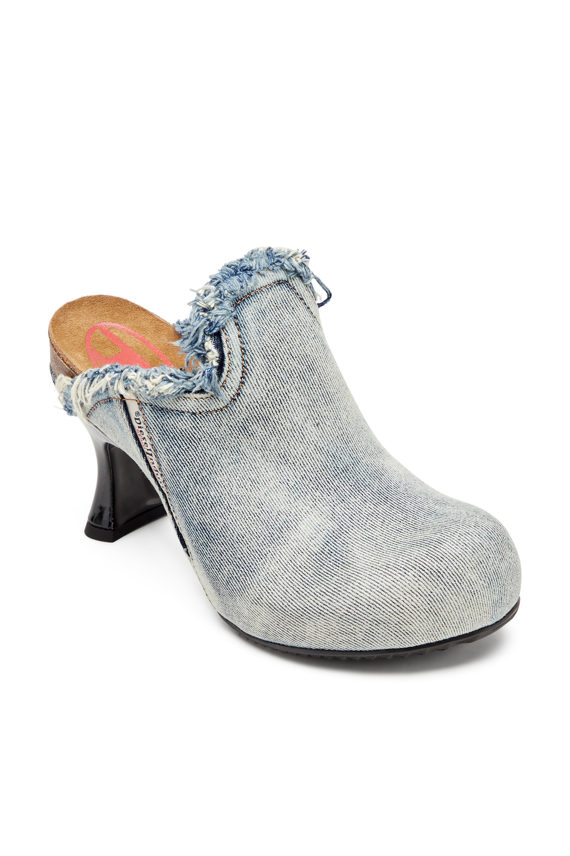 Diesel - D-WOODSTOCK ML W, Woman's D-Woodstock-Frayed denim mules in Light Blue - 6