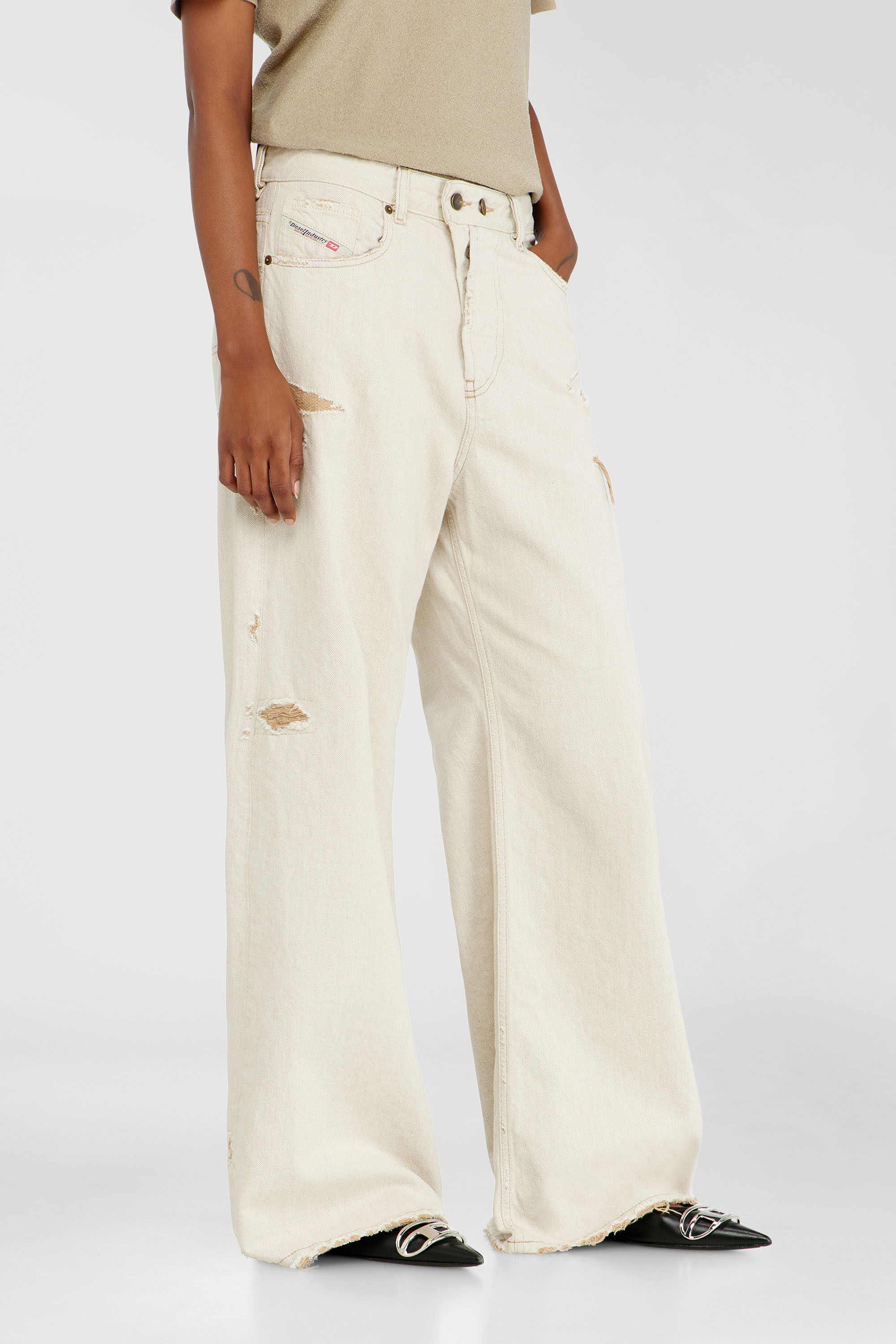 Diesel - Woman's Relaxed Jeans 1996 D-Sire 09P89, Beige - 7