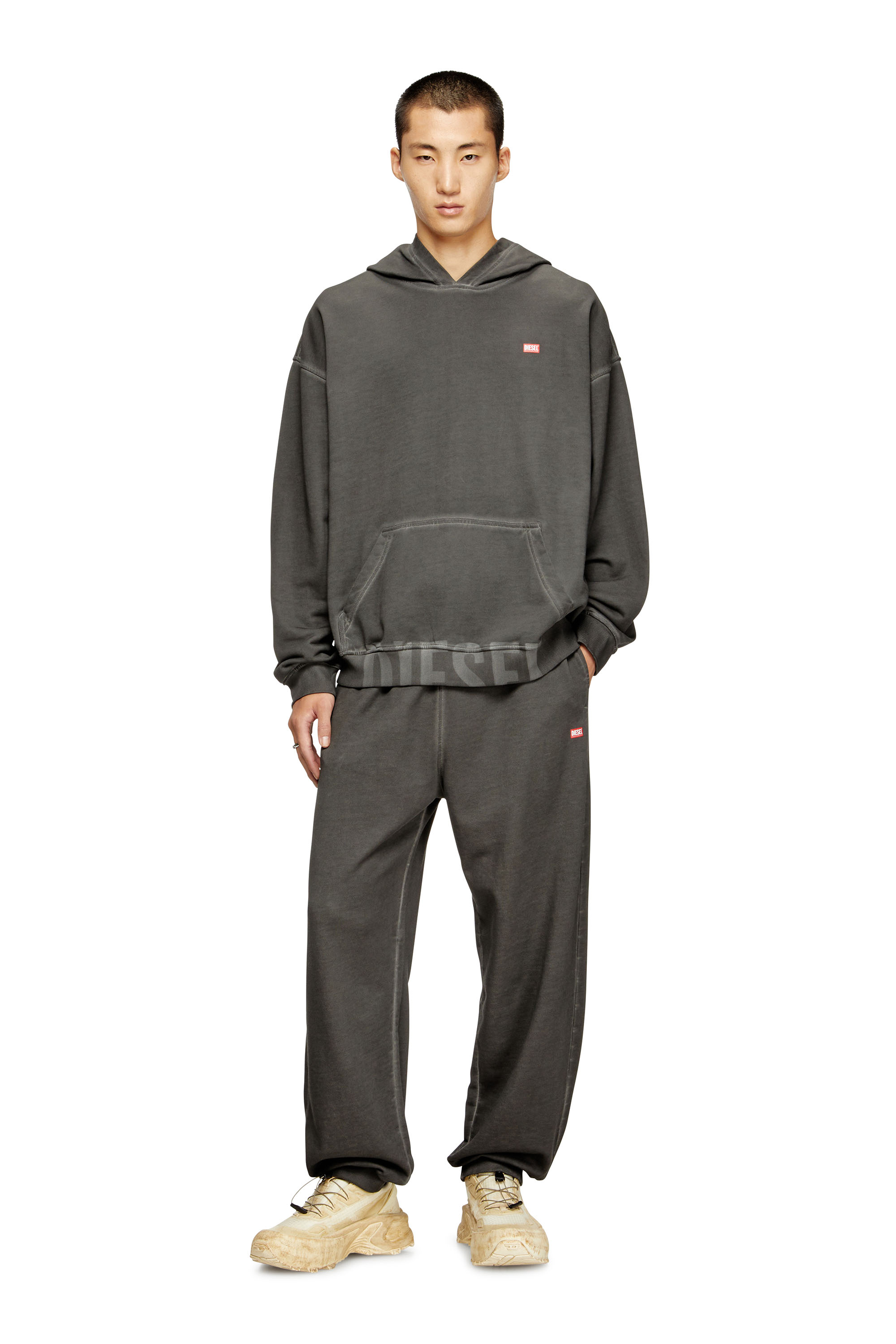 S-BOXT-HOOD-T4, Dark grey Diesel - S-BOXT-HOOD-T4, Man's Cotton hoodie with kangaroo pocket in Dark grey - 1