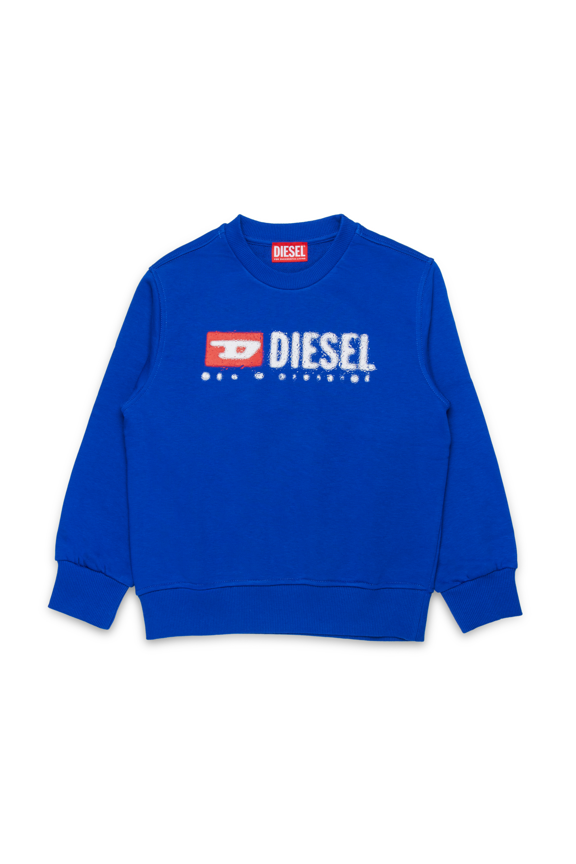 Diesel - SDROPS OVER, Man's Cotton sweatshirt with logo in Blue - 1