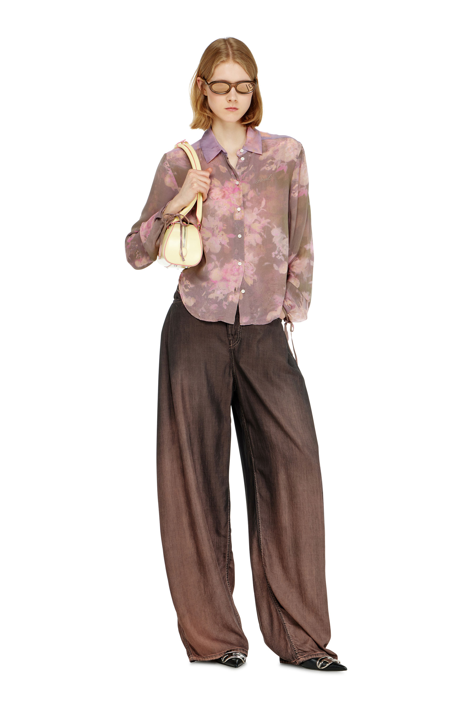 Diesel - C-LEVER, Woman's Chiffon shirt with all-over floral print in null - 2