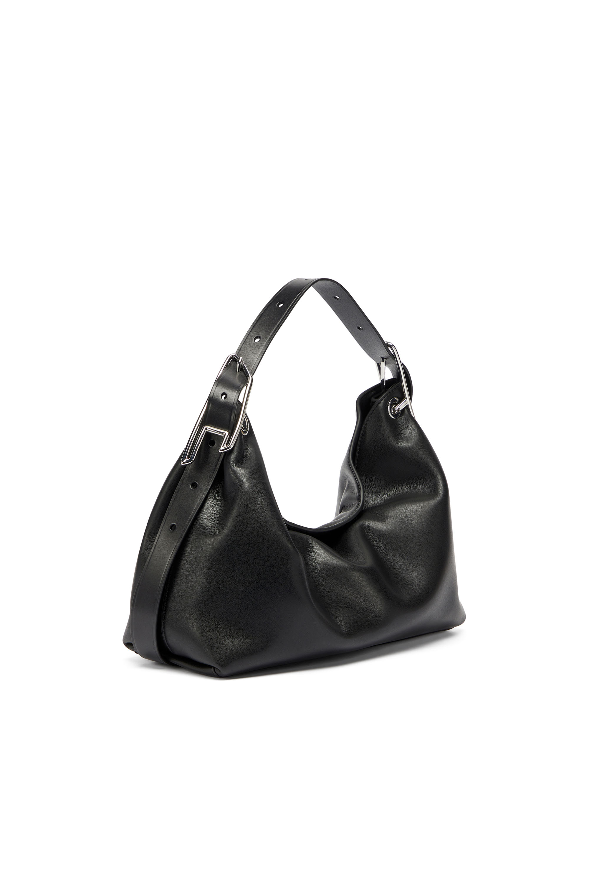 Diesel - D-LINE SHOULDER, Woman's D-Line-Leather shoulder bag in Black - 1