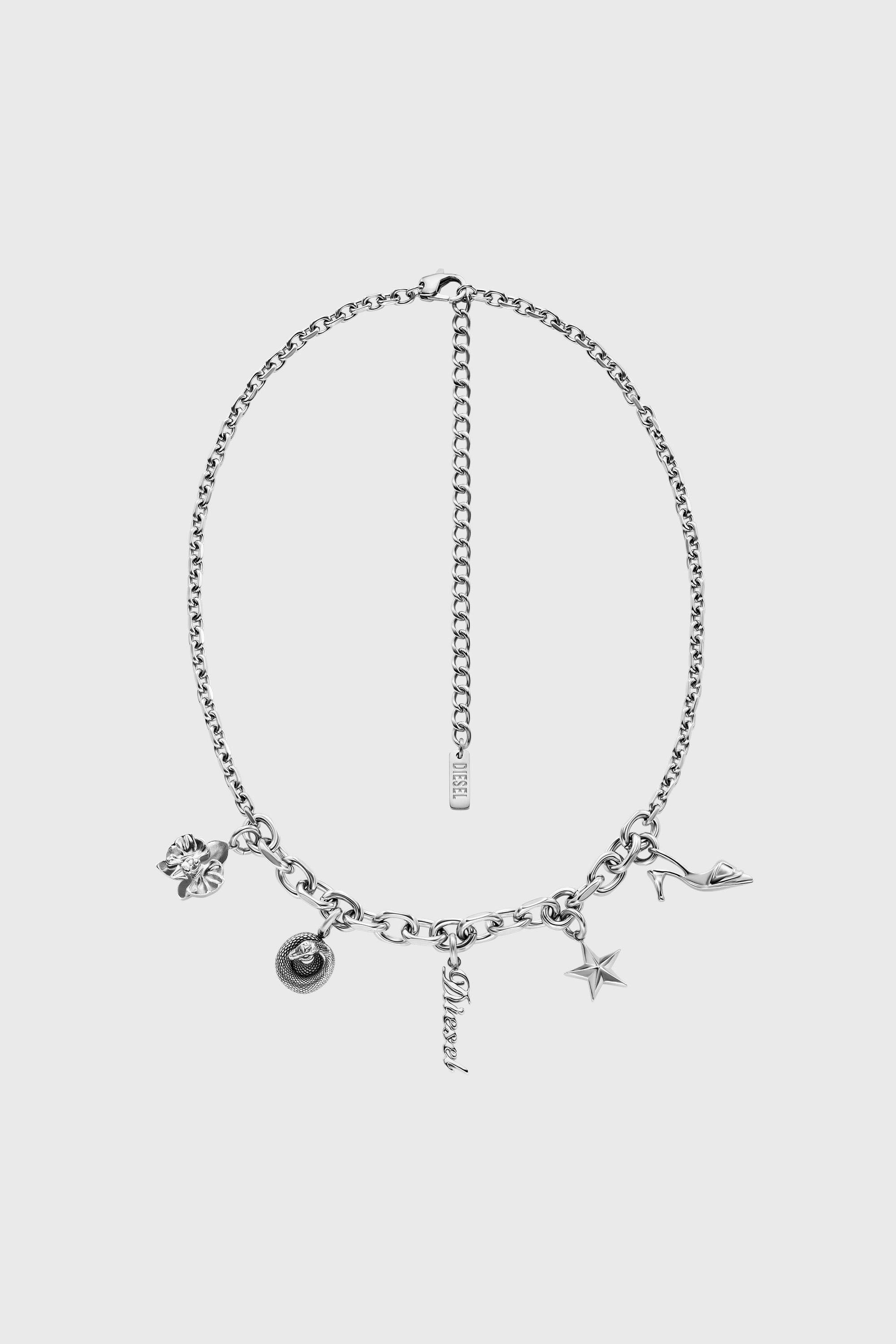Stainless steel charm necklace