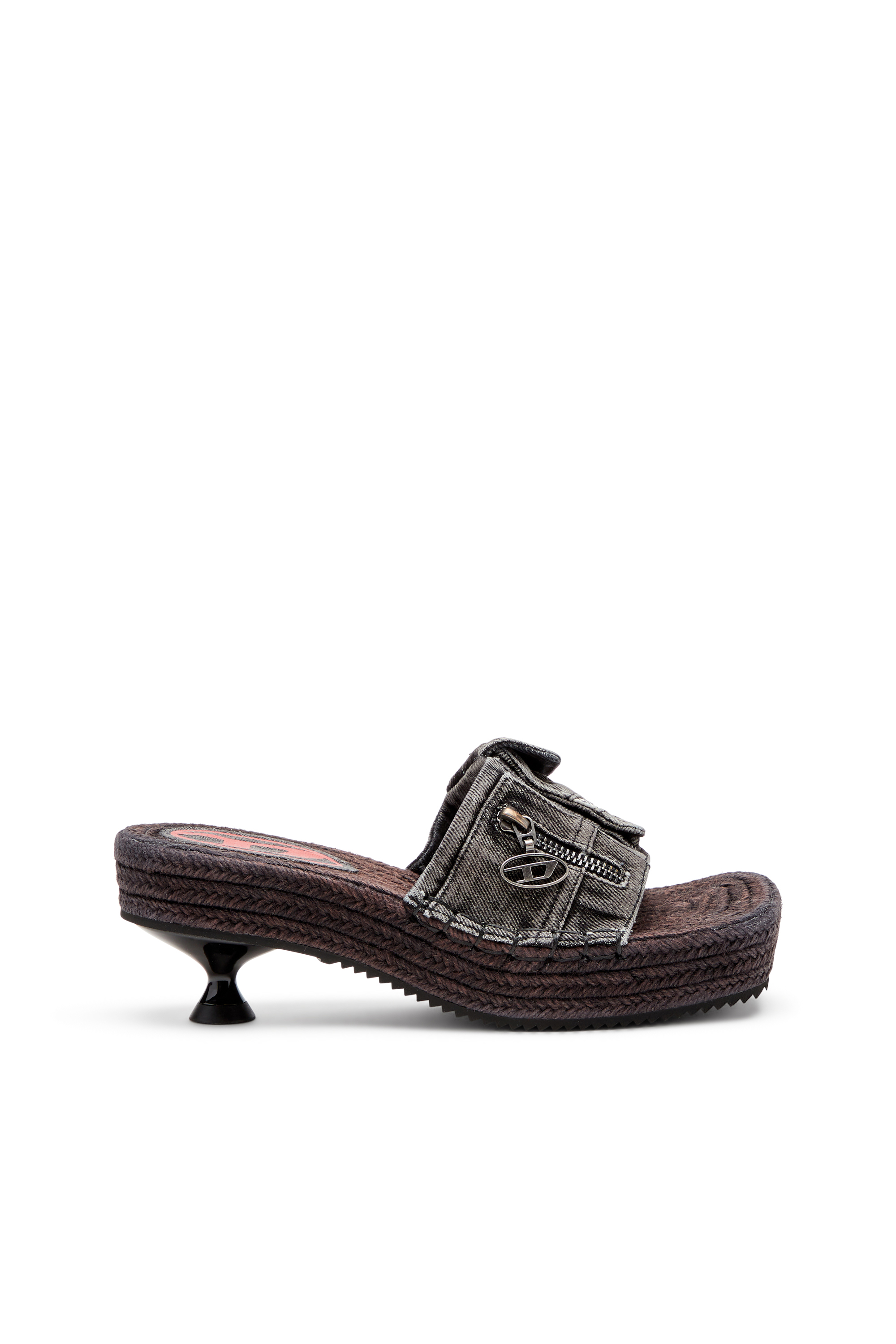 Diesel - D-IBIZA 40 PCK, Woman's D-Ibiza-Heeled platform espadrilles in denim in Black - 1