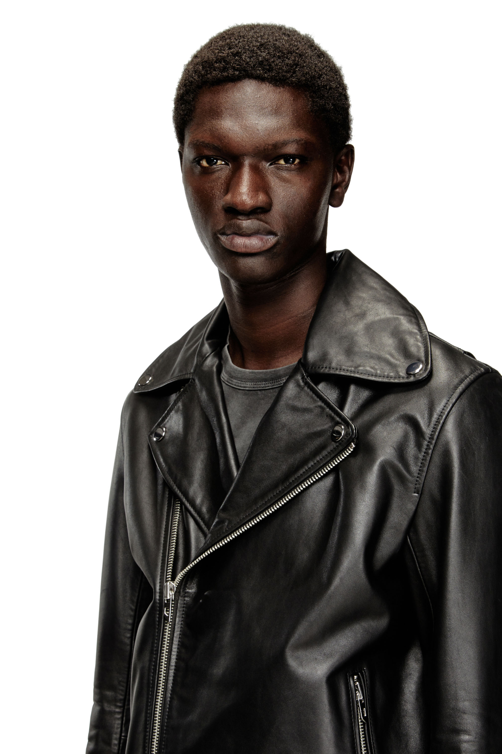 L-EO-WRD, Black Diesel - L-EO-WRD, Man's Biker jacket in waxed leather in Black - 5