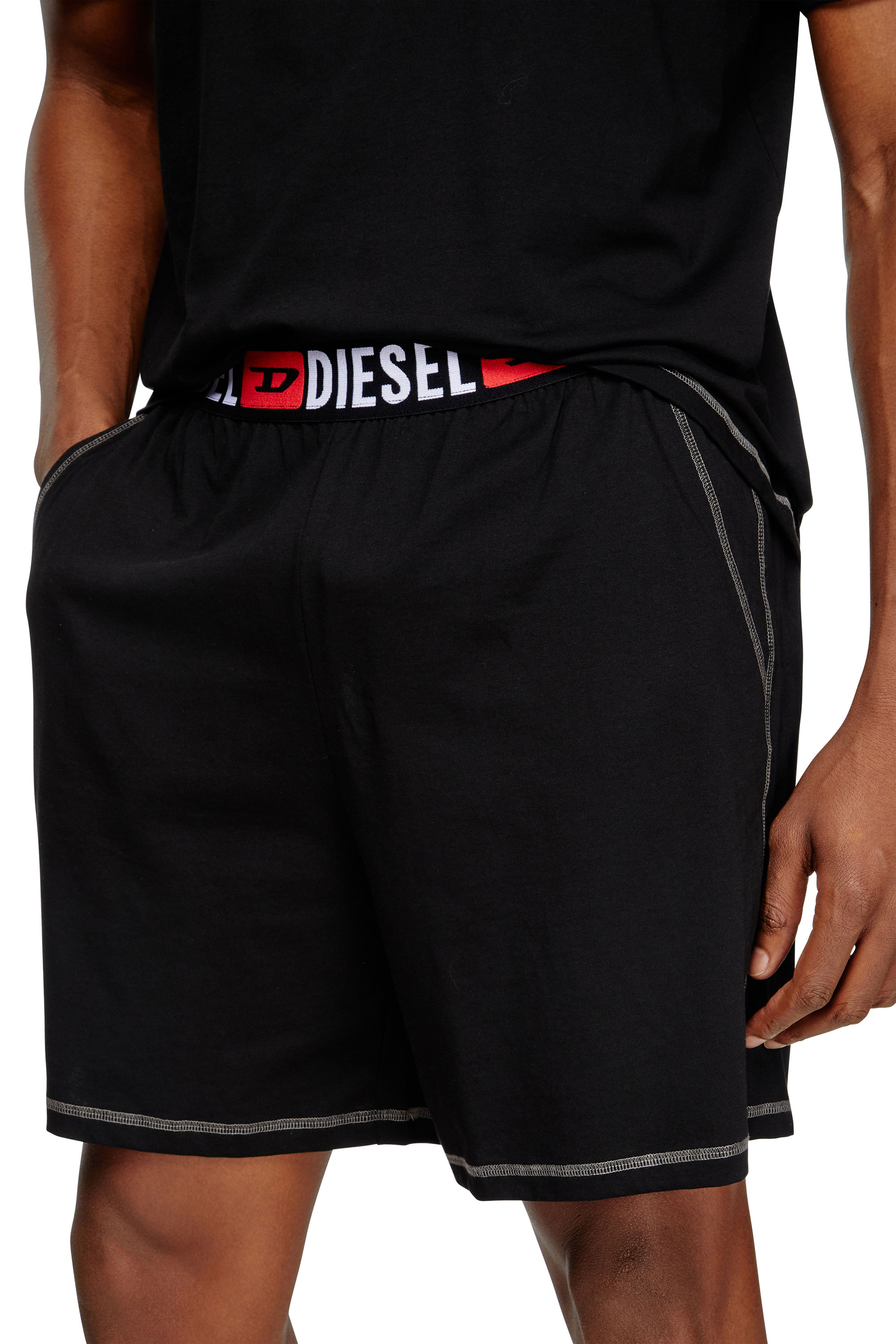 SET-ADAM-D-CORE, Black Diesel - SET-ADAM-D-CORE, Man's Short pyjamas in cotton jersey in Black - 4