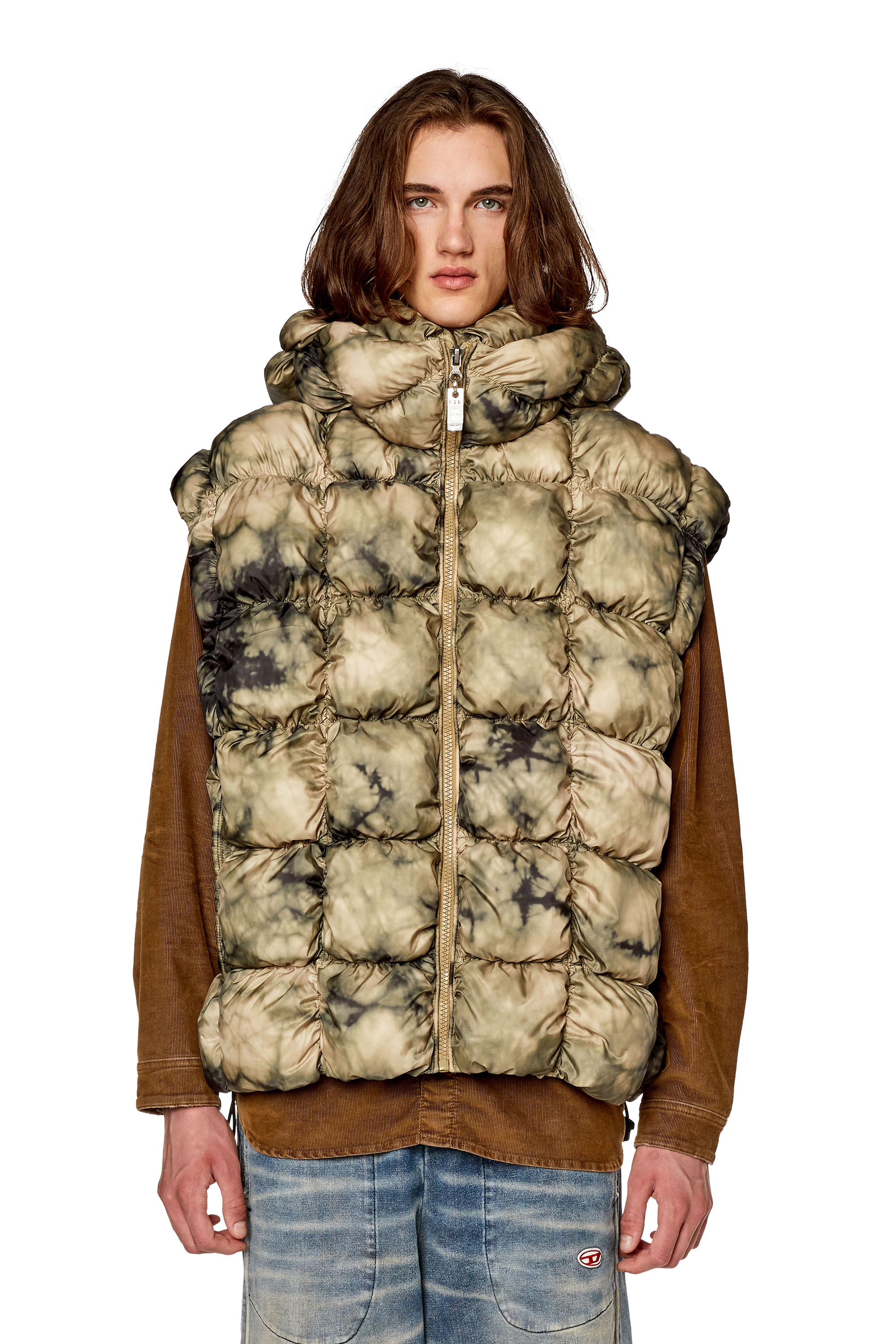 W-RALLE-SL Man: Padded vest jacket with hood | Diesel