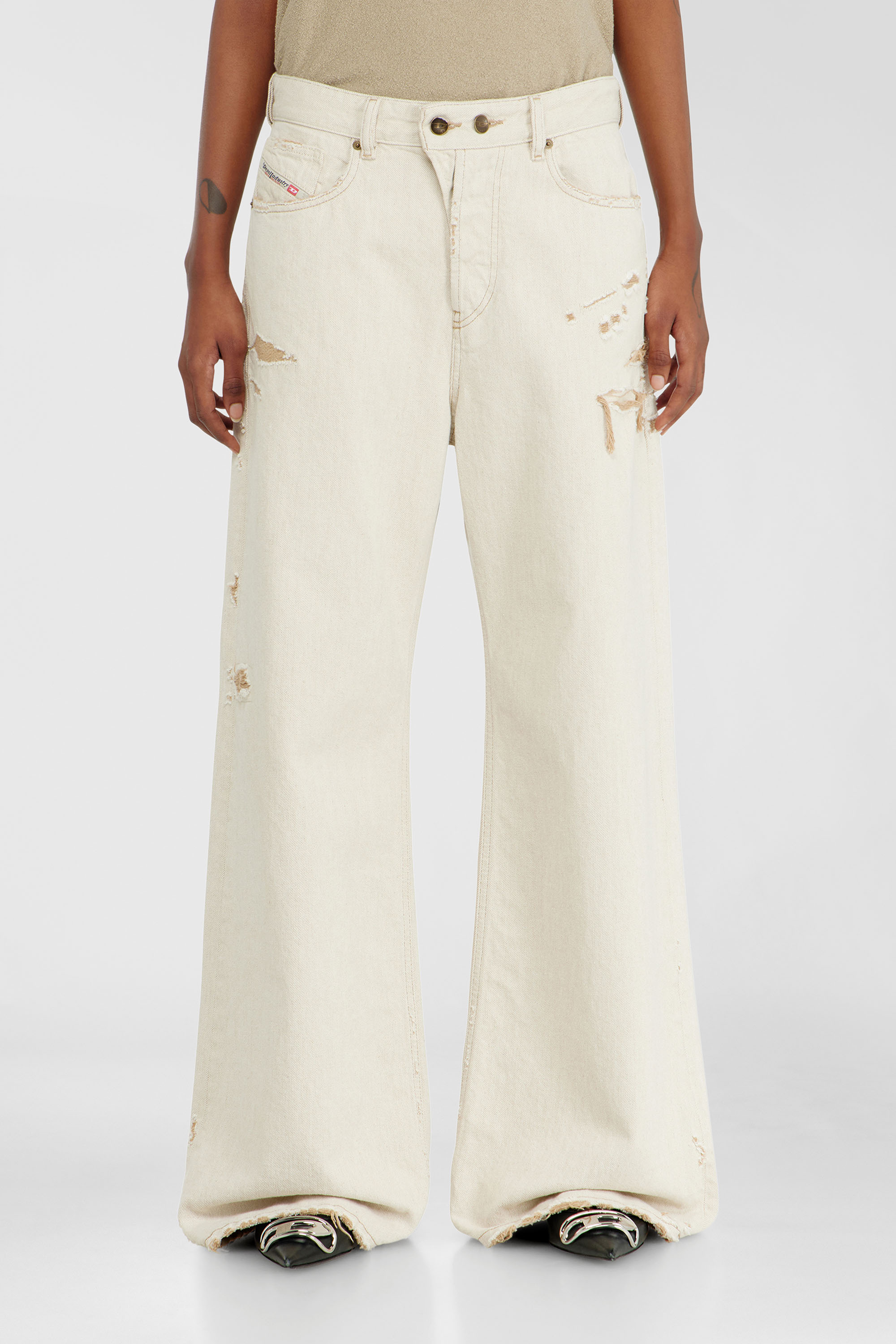 Diesel - Woman's Relaxed Jeans 1996 D-Sire 09P89, Beige - 4