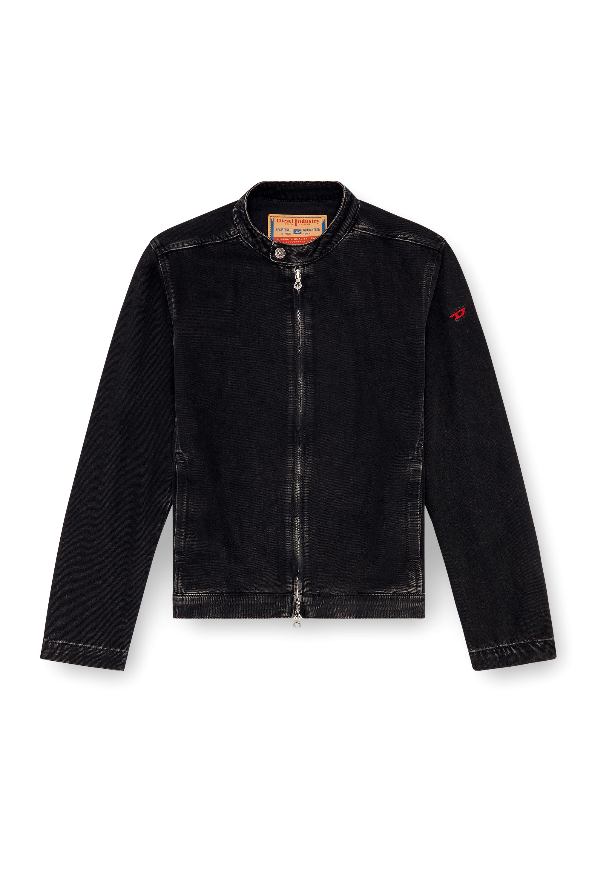 D-GLORY, Black Diesel - D-GLORY, Man's Moto jacket in clean-wash denim in Black - 2