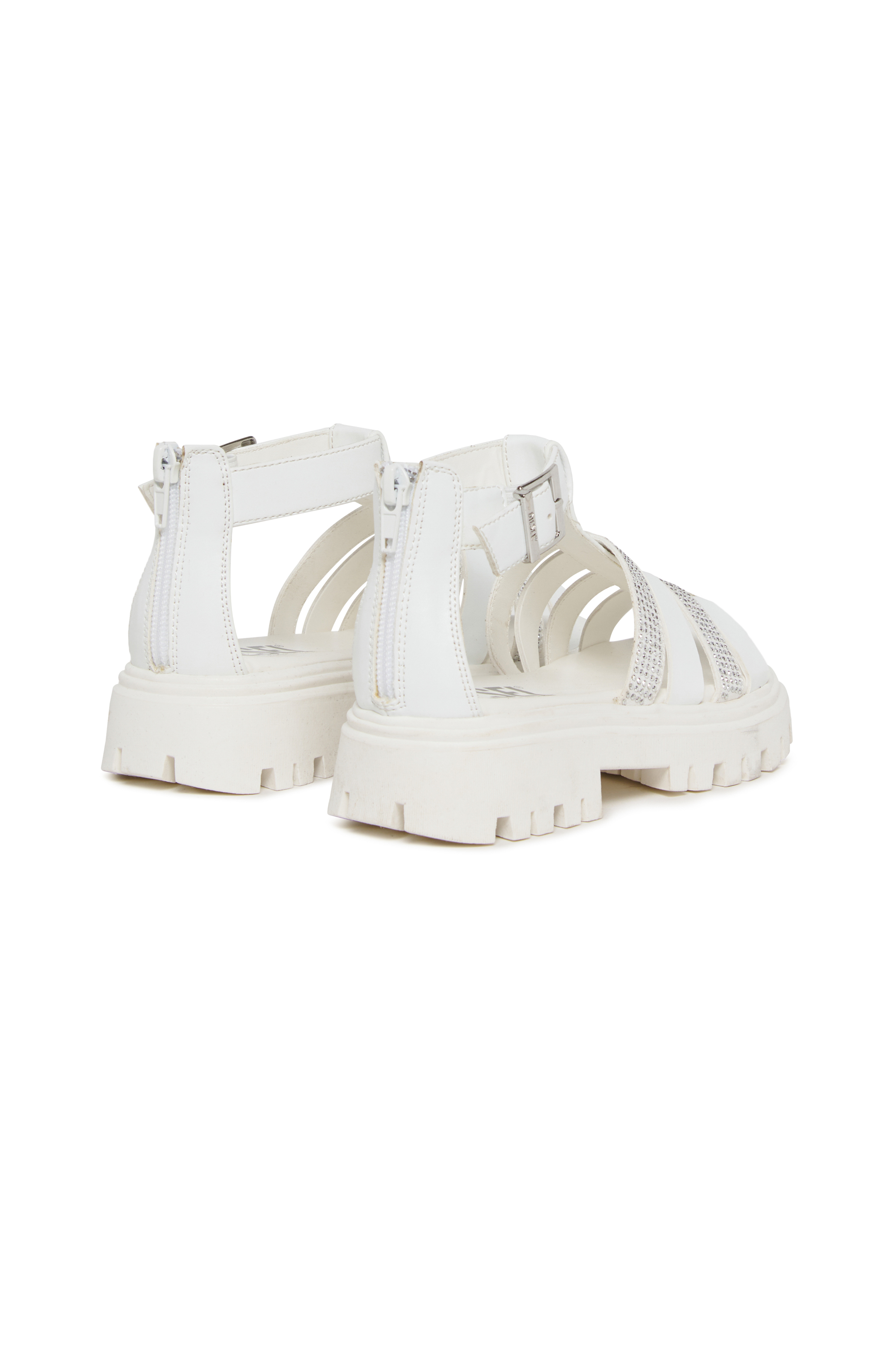 Diesel - D-SANBLIN, Woman's D-SANBLIN-Chunky sandal with rhinestones in White - 3