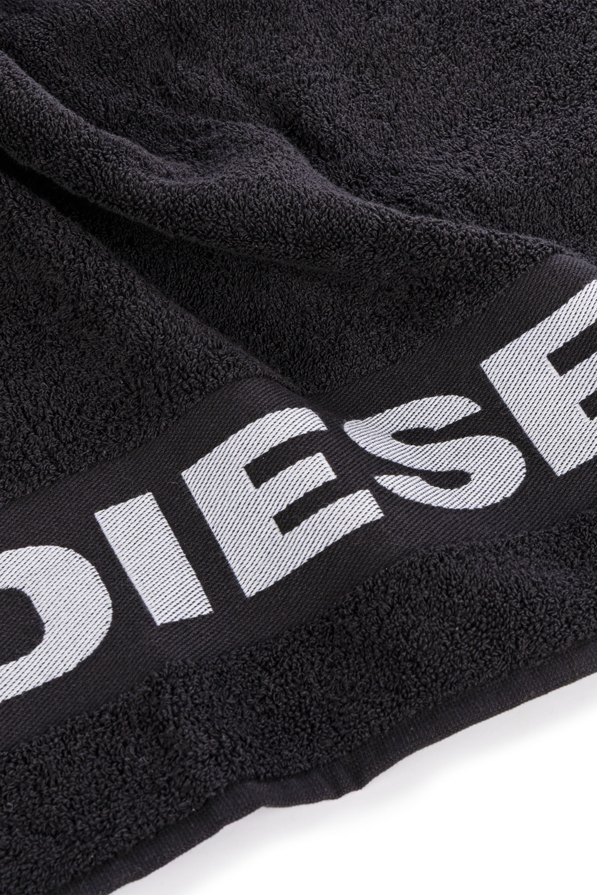 Diesel - 1015135 LOGO-COTTON TOWEL SET 1+1 BLACK, Unisex's Logo-Cotton Terry Towel Set in Black - 2