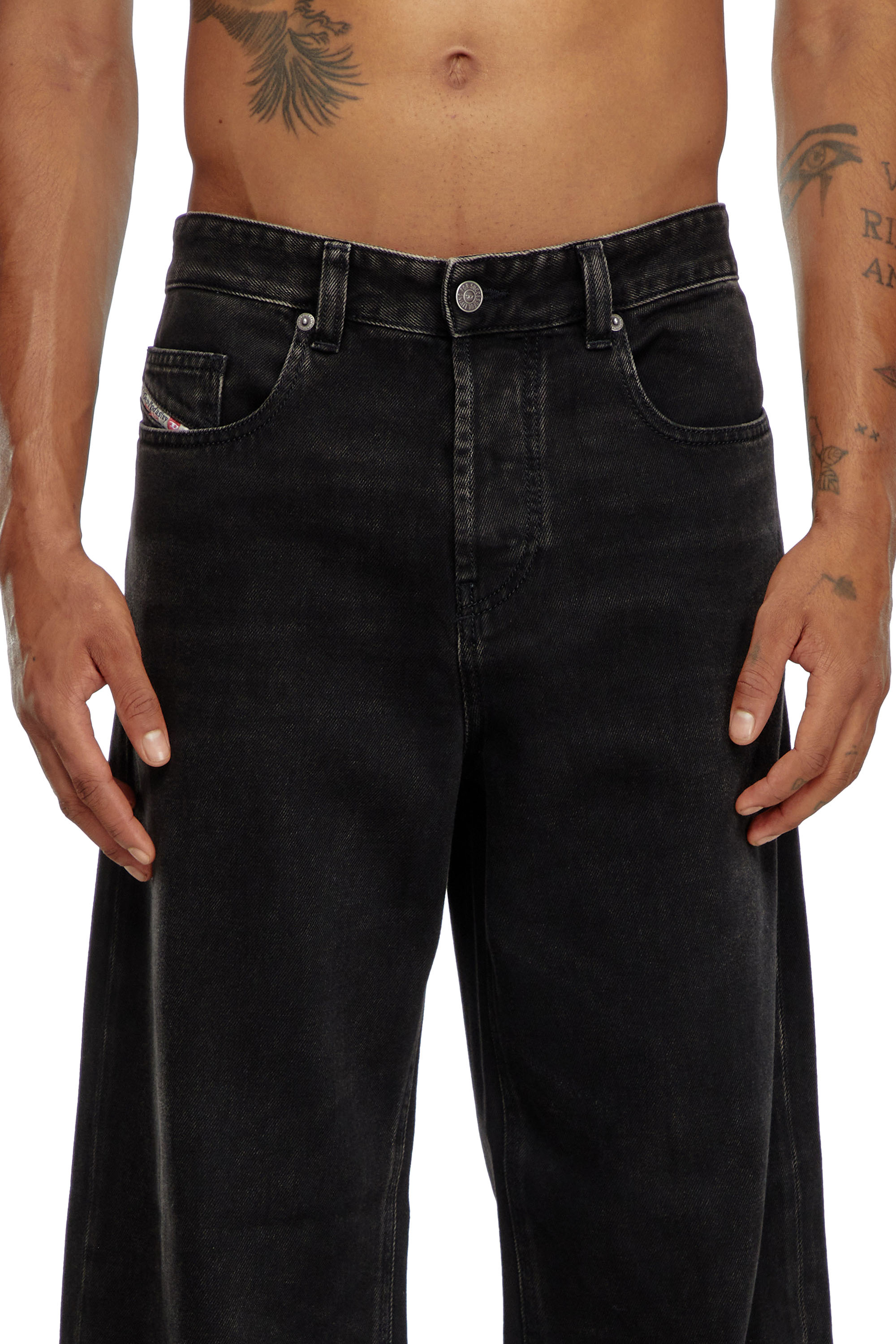 Diesel - Man's Relaxed Jeans 2001 D-Macro 09I35, Black/Dark grey - 3