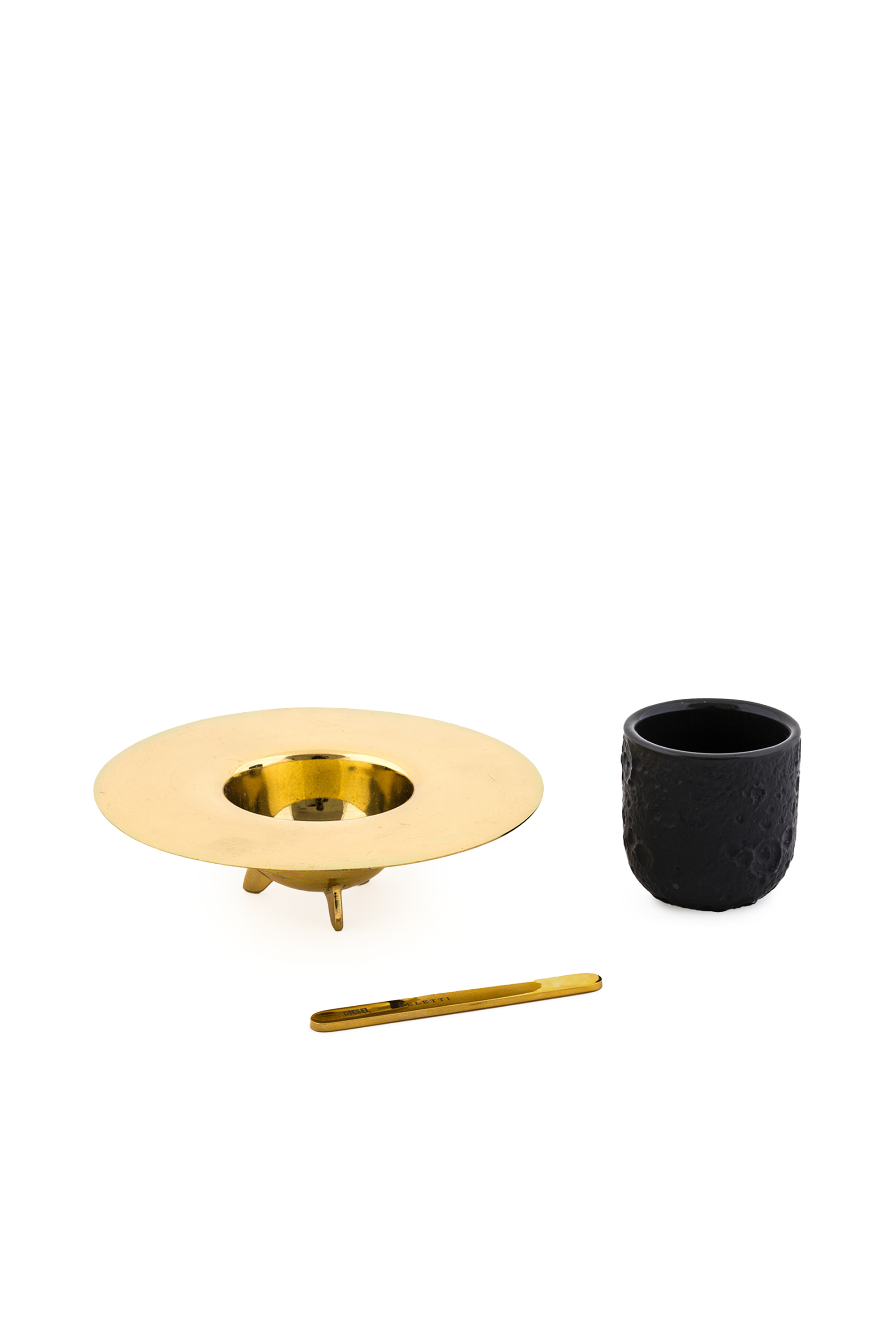 Diesel - 10873 COSMIC DINER, Unisex's Black stoneware and brass coffee set in Gold - 2
